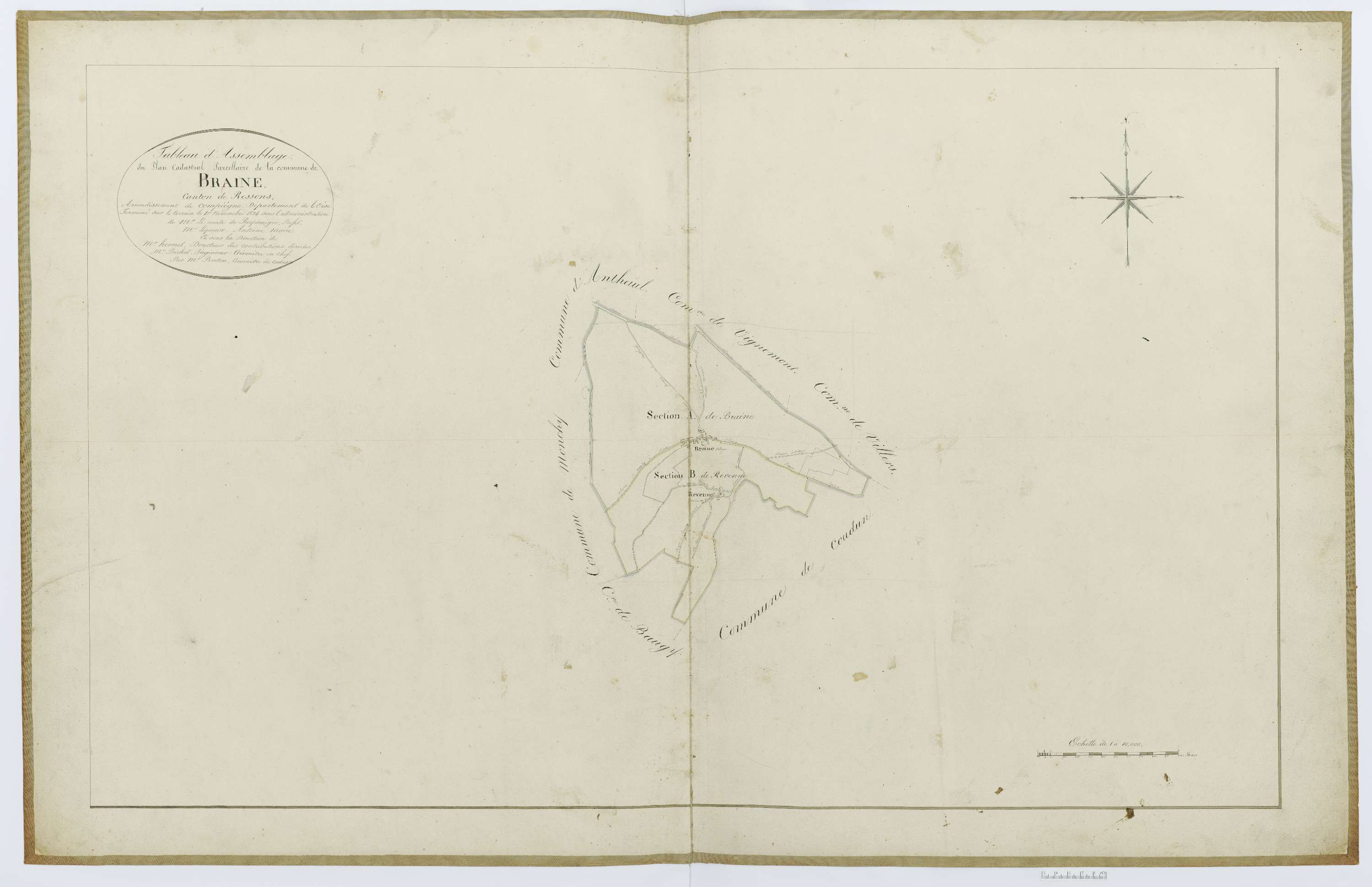 Braisnes - Cadastre napoléonien, tableau d'assemblage