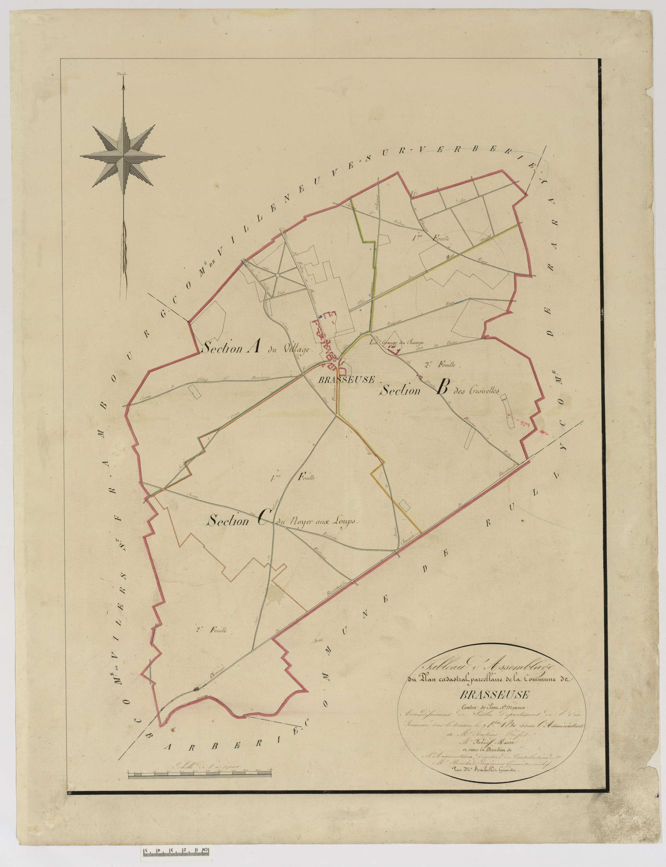 Brasseuse - Cadastre napoléonien, tableau d'assemblage