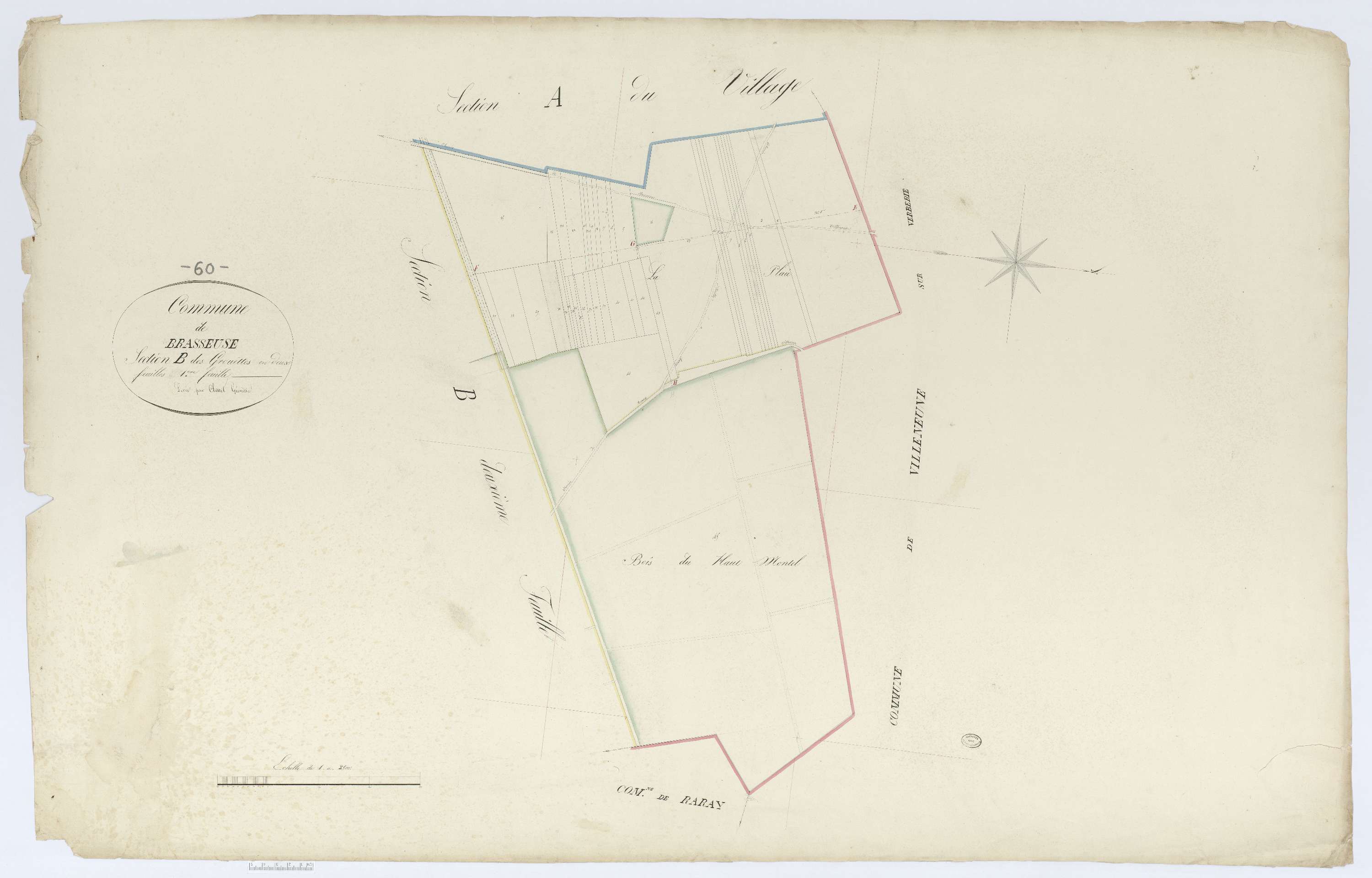 Brasseuse - Cadastre napoléonien, section B1