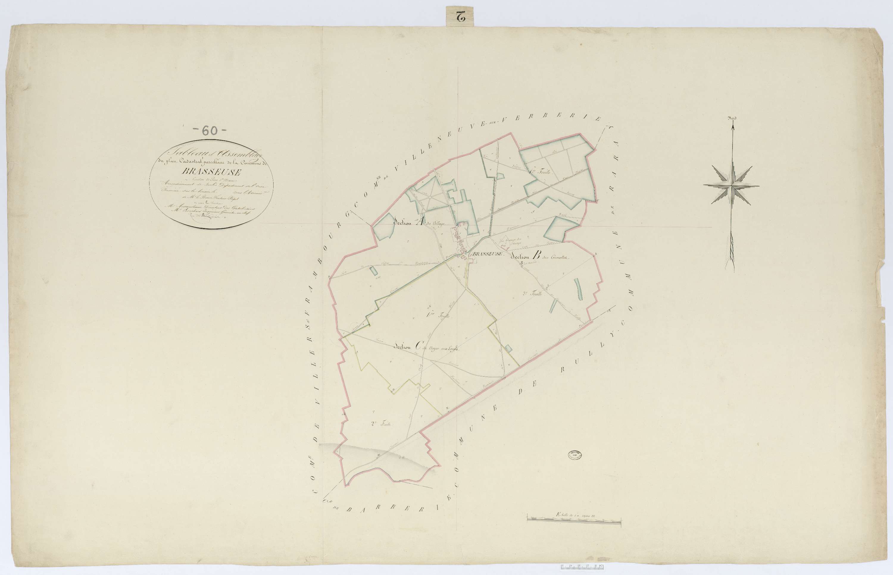 Brasseuse - Cadastre napoléonien, tableau d'assemblage