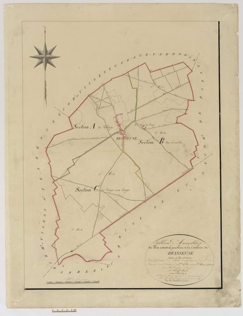 Brasseuse - Cadastre napoléonien, tableau d'assemblage