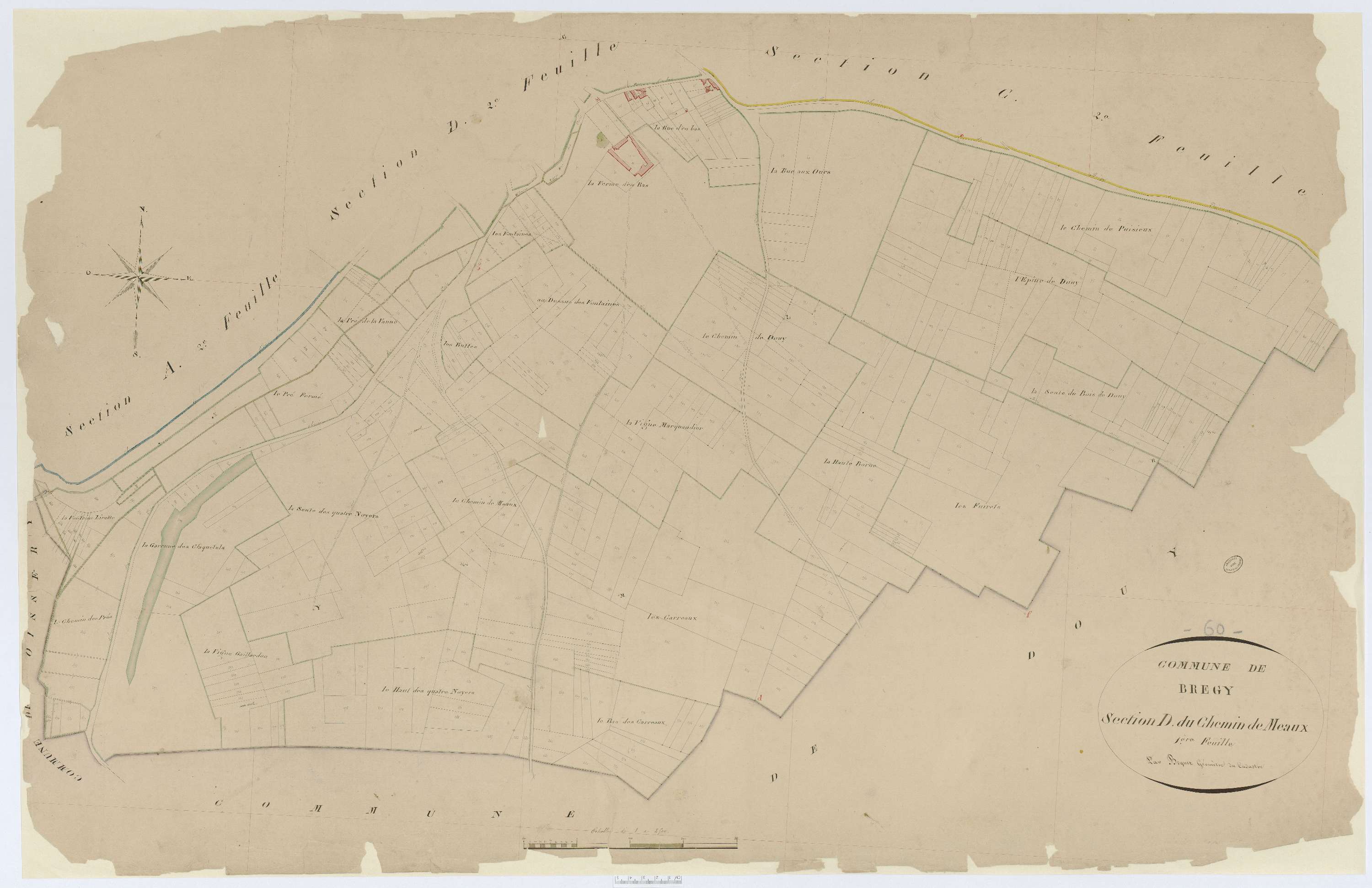 Brégy - Cadastre napoléonien, section D, feuille unique