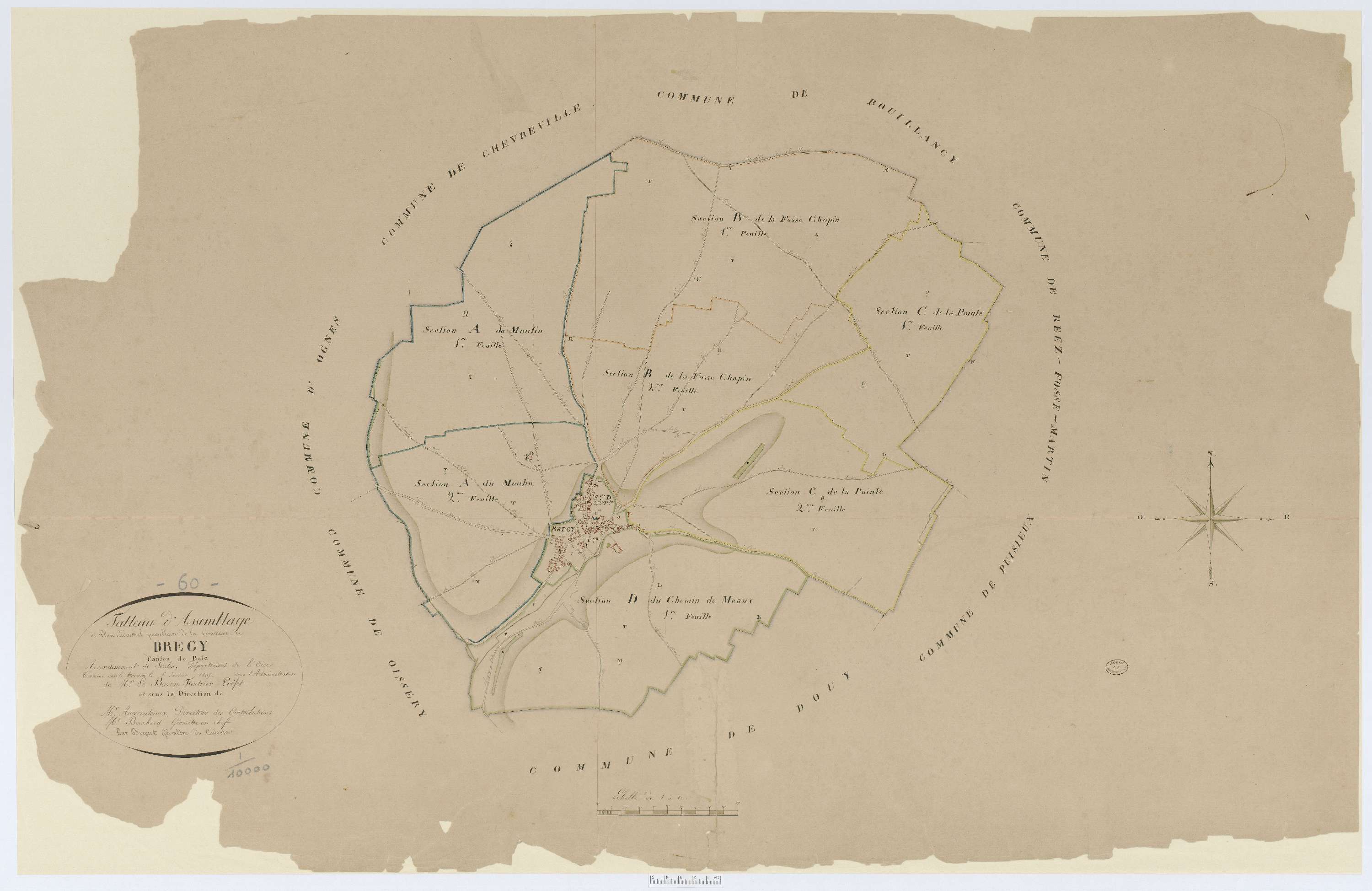 Brégy - Cadastre napoléonien, tableau d'assemblage