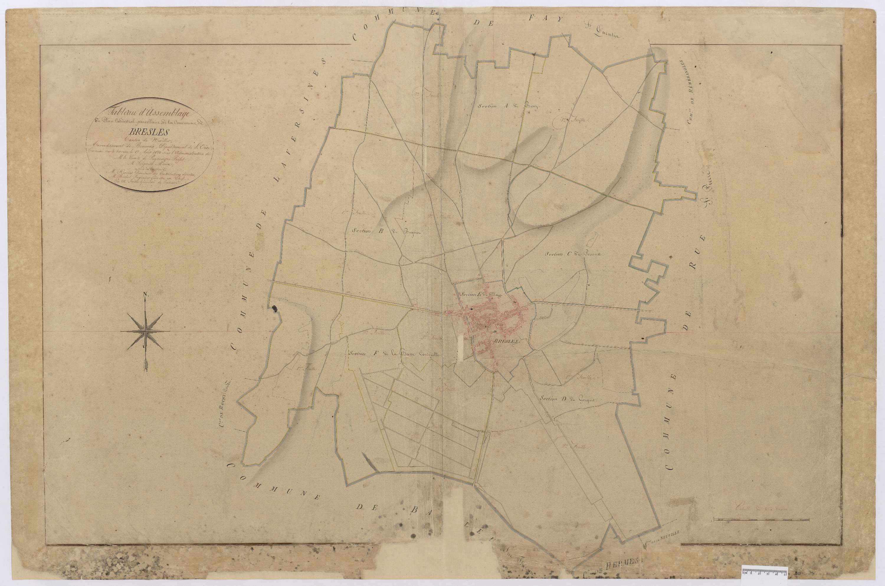 Bresles - Cadastre napoléonien, tableau d'assemblage