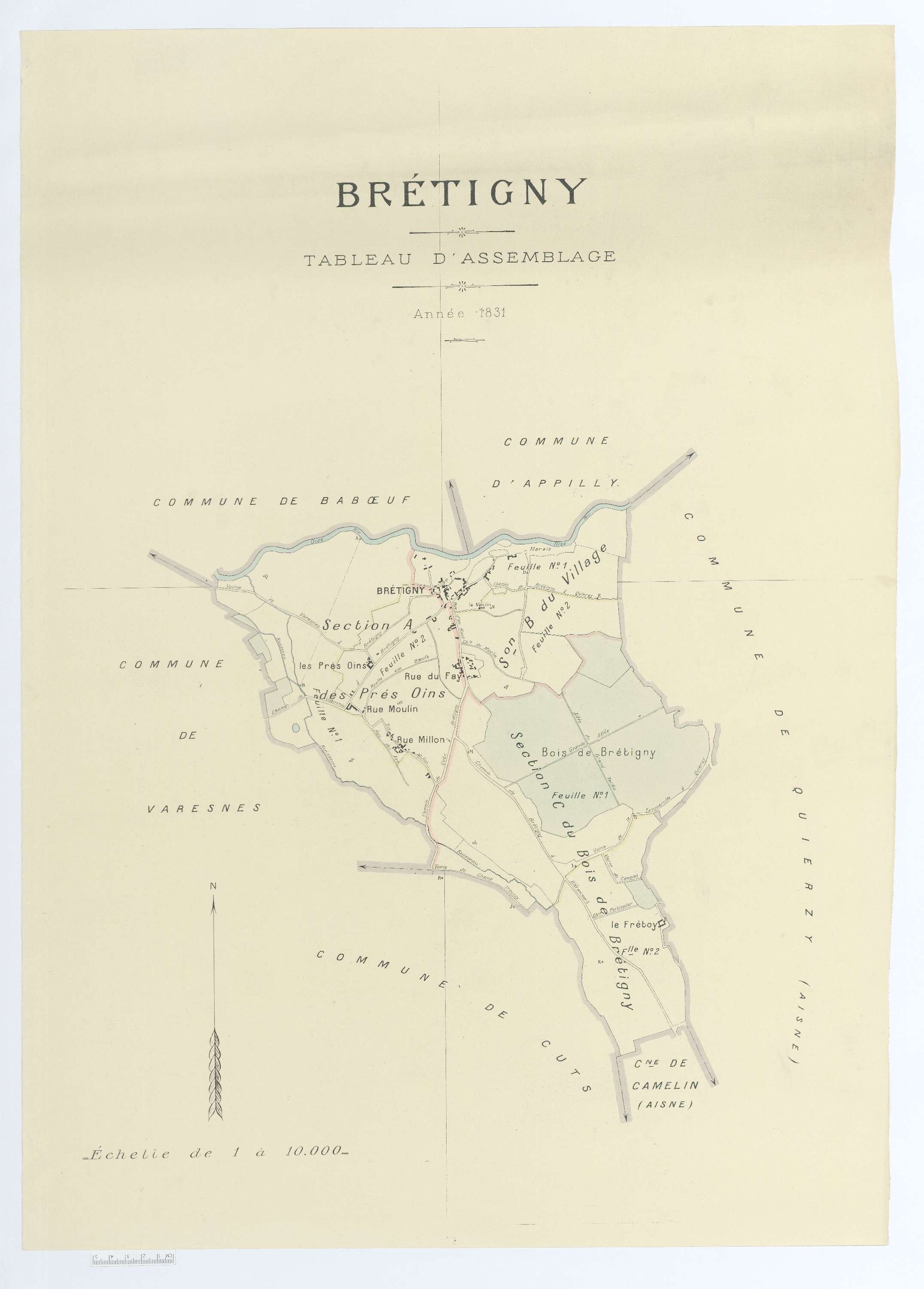 Bretigny - Cadastre napoléonien (copie), tableau d'assemblage