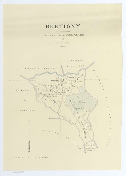 Bretigny - Cadastre napoléonien (copie), tableau d'assemblage