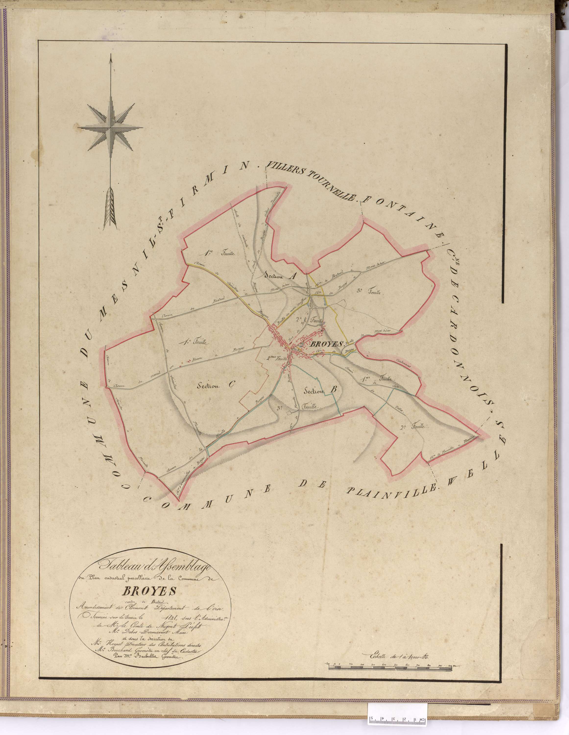 Broyes - Cadastre napoléonien, tableau d'assemblage