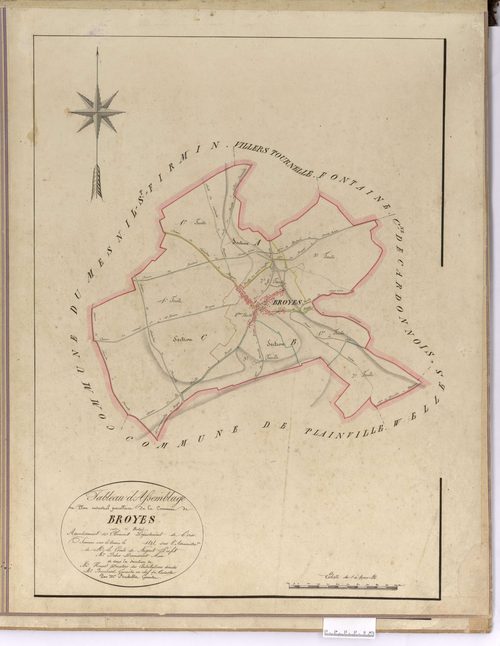 Broyes - Cadastre napoléonien, tableau d'assemblage