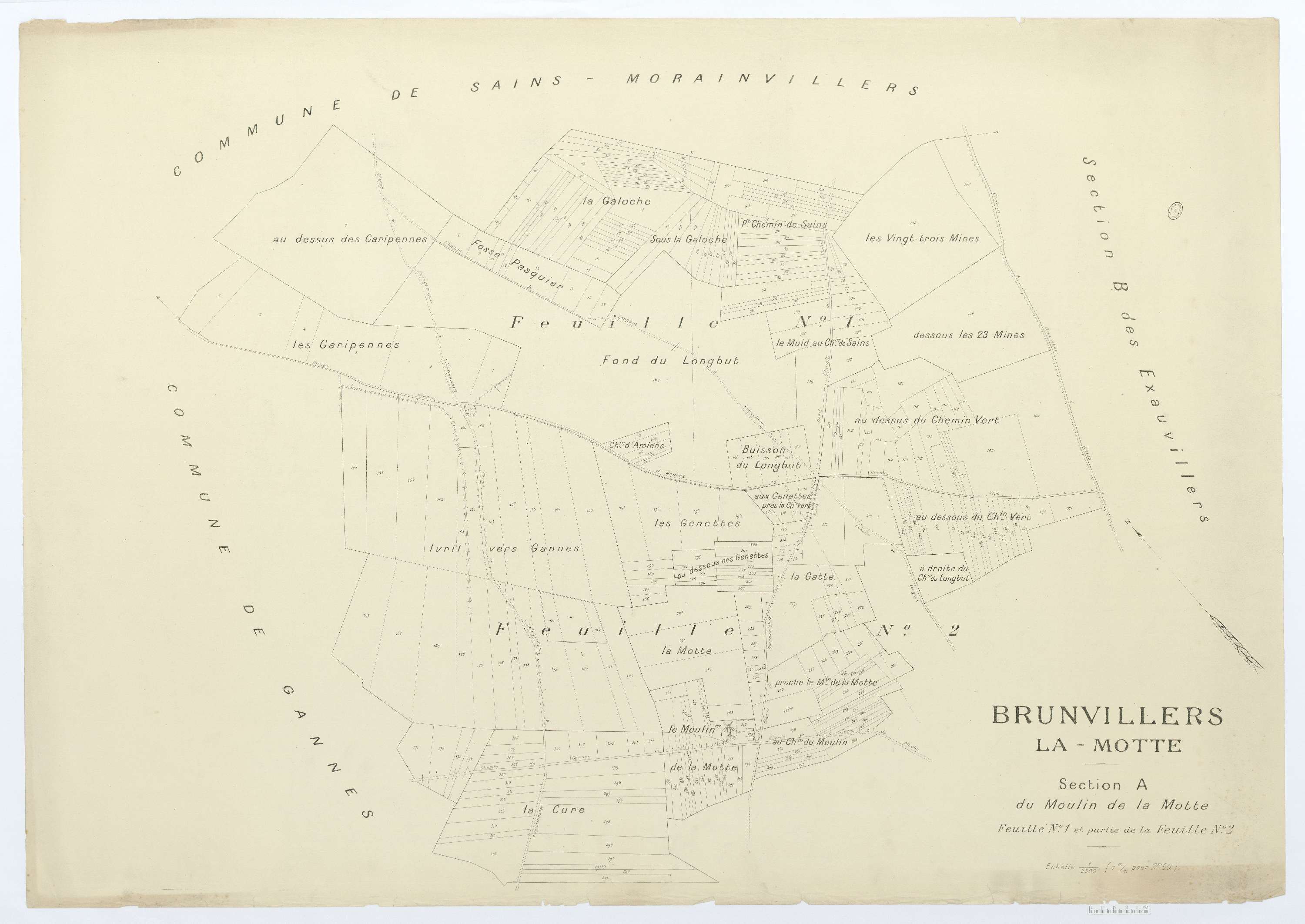 Brunvillers-la-Motte - Cadastre napoléonien (copie), section A1