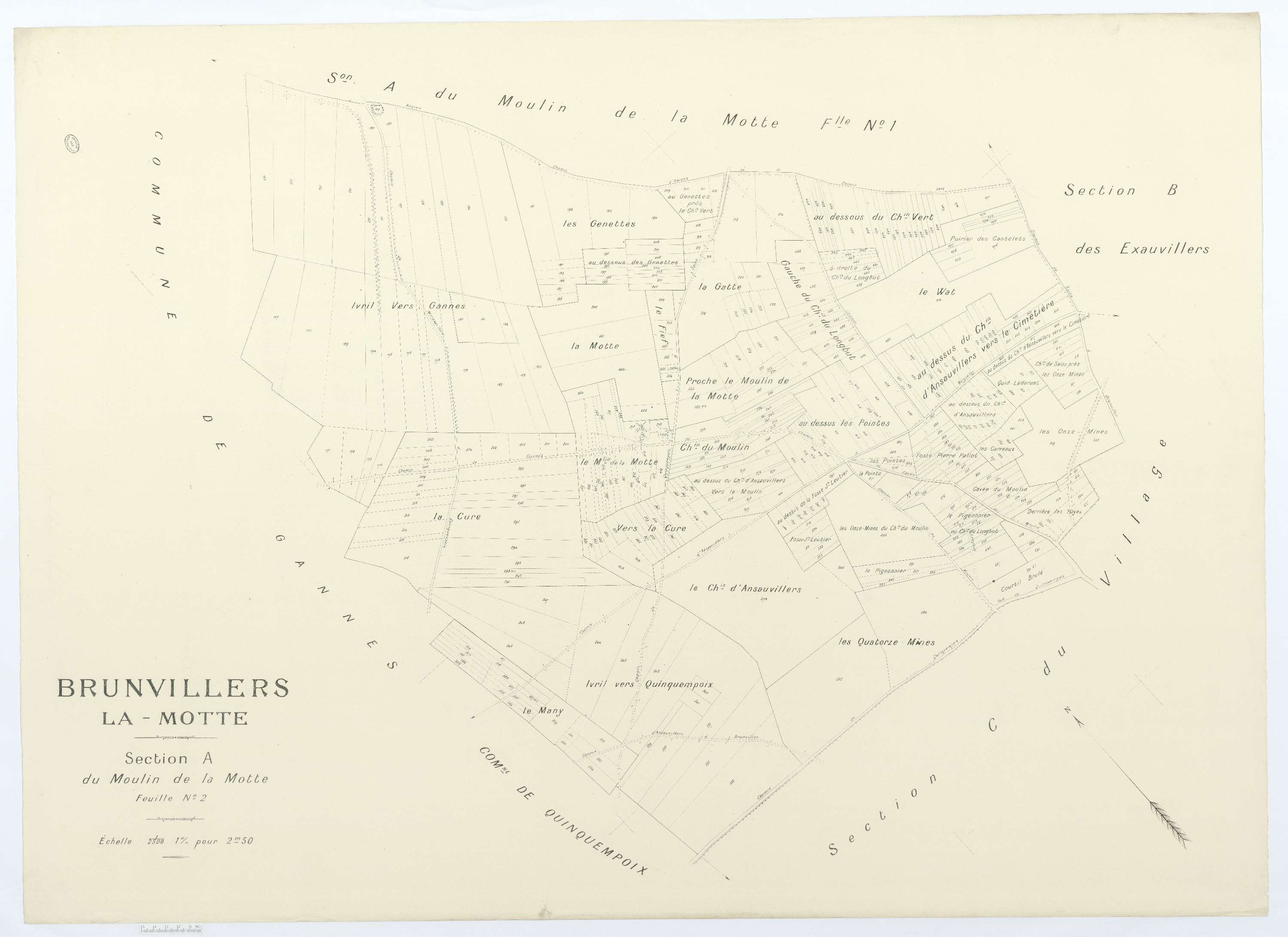 Brunvillers-la-Motte - Cadastre napoléonien (copie), section A2