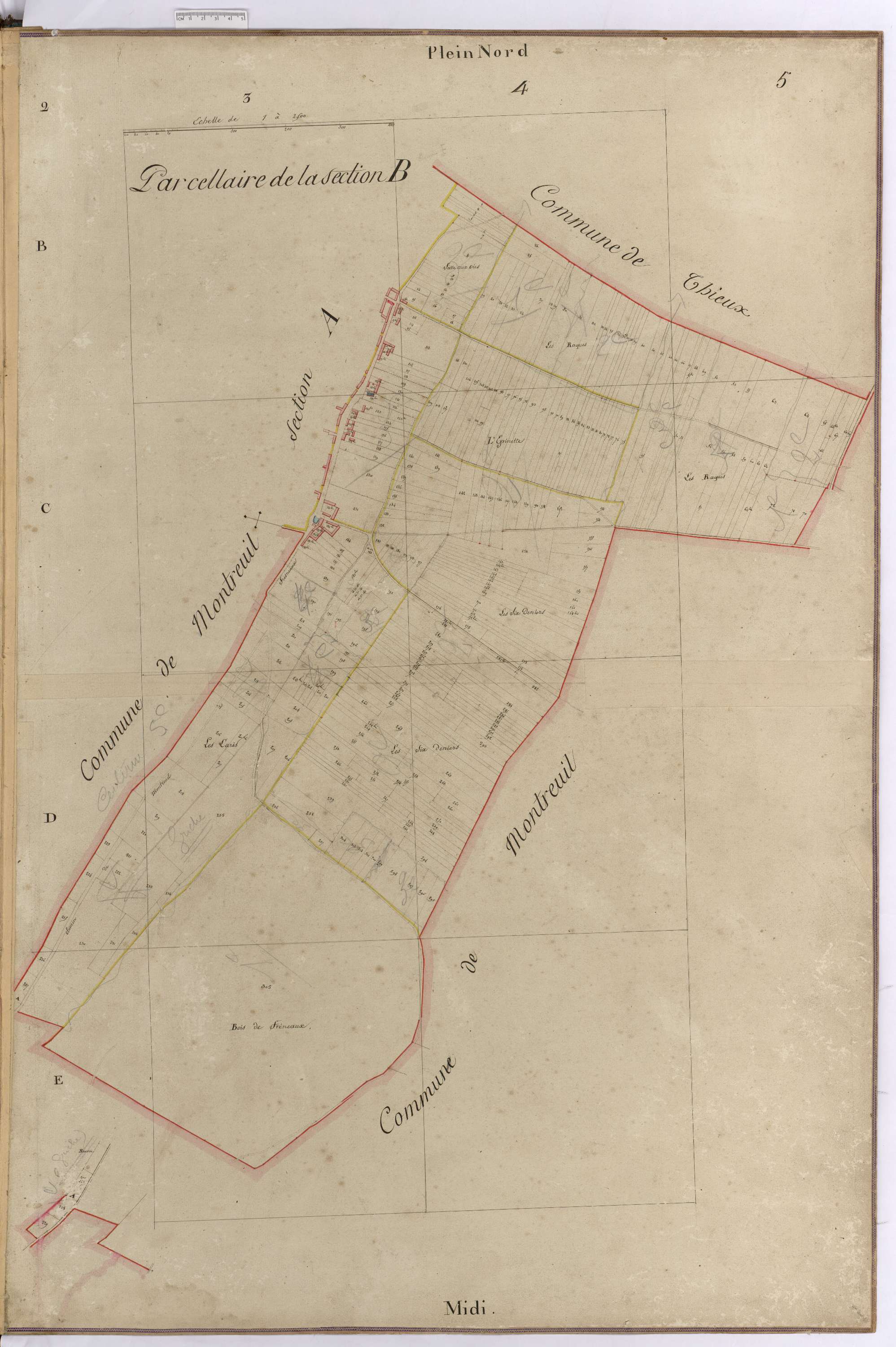 Bucamps - Cadastre napoléonien, section B de Fresneaux