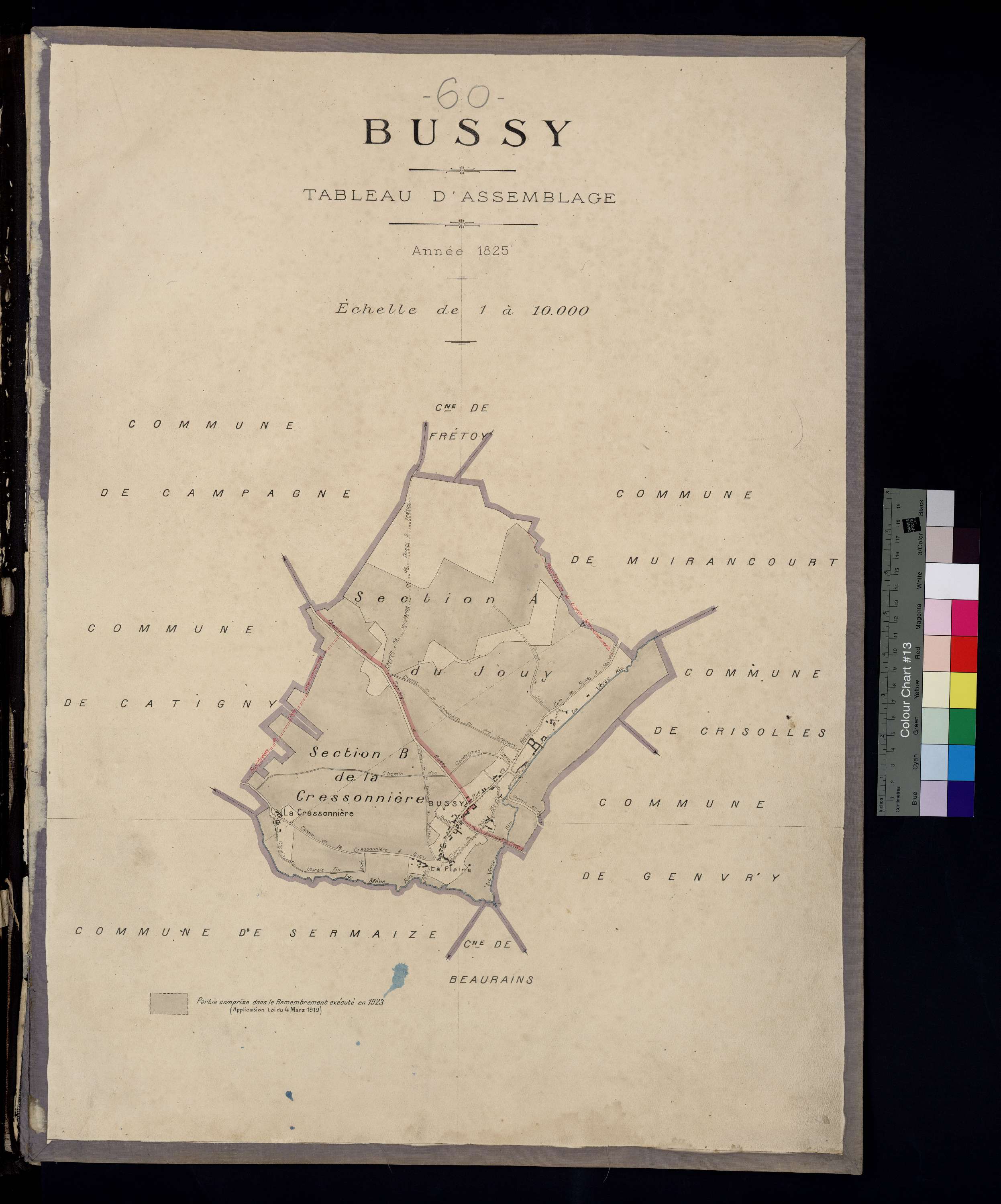 Bussy - Cadastre napoléonien, tableau d'assemblage