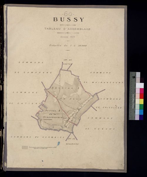 Bussy - Cadastre napoléonien, tableau d'assemblage