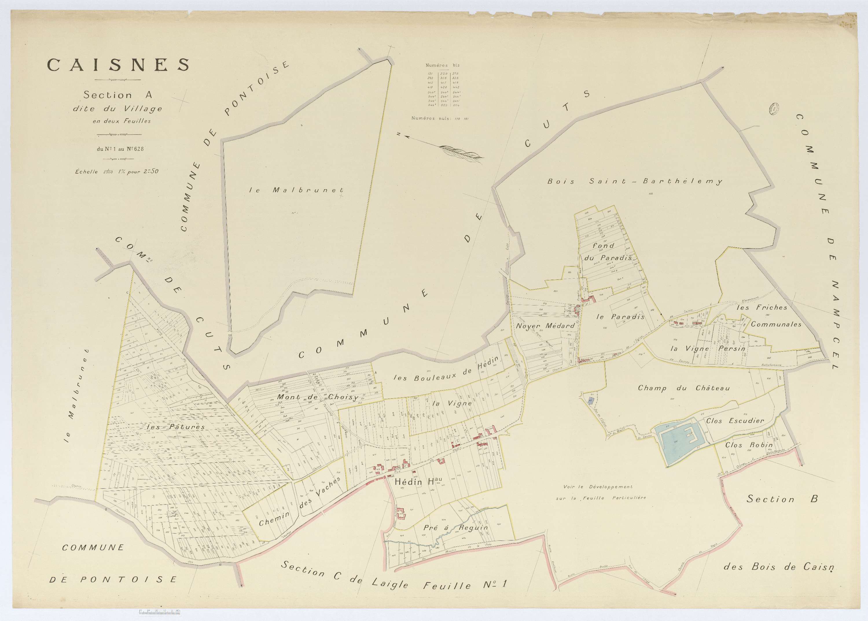 Caisnes - Cadastre napoléonien (copie), section A