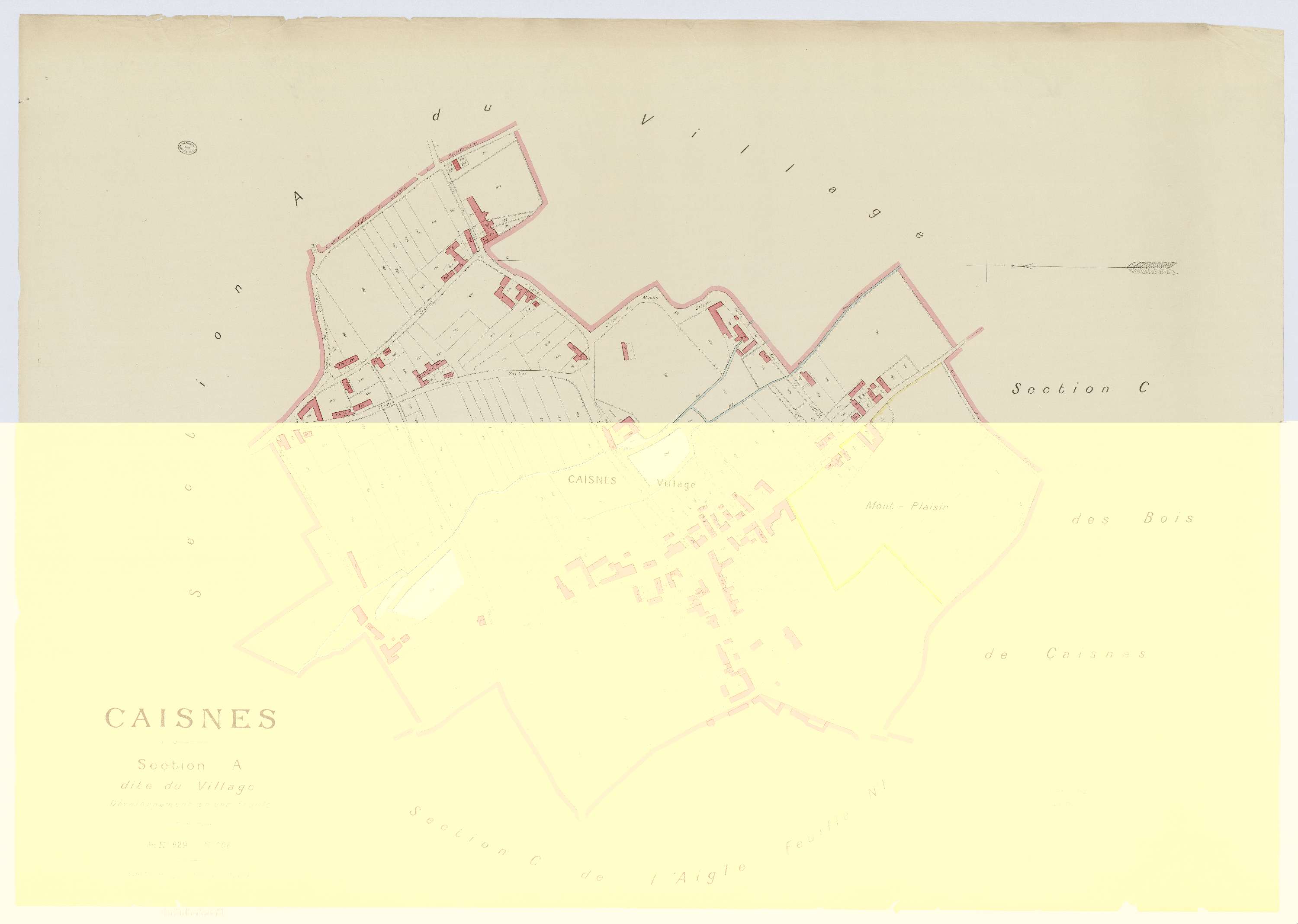 Caisnes - Cadastre napoléonien (copie), developpement section A