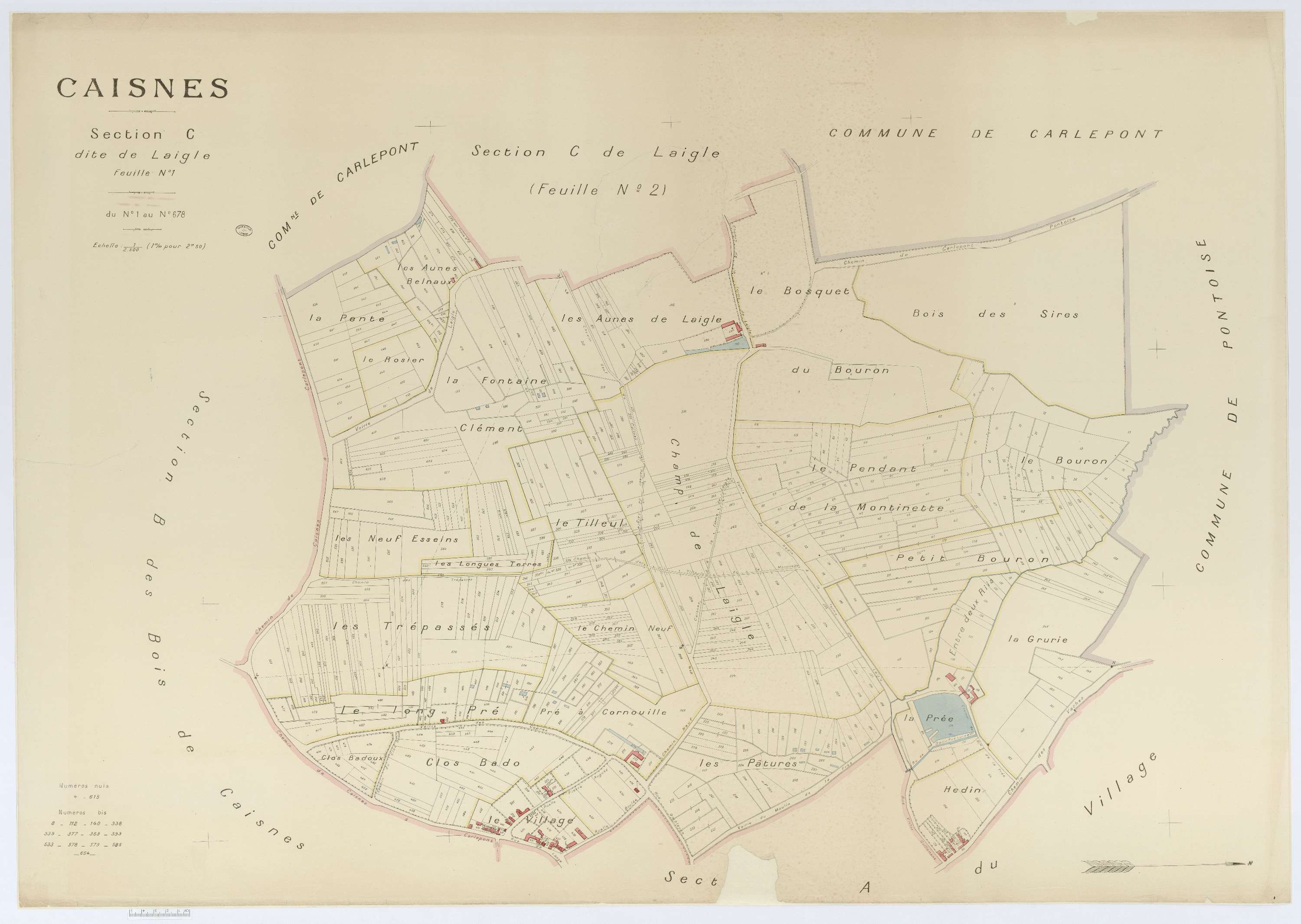 Caisnes - Cadastre napoléonien (copie), section C1