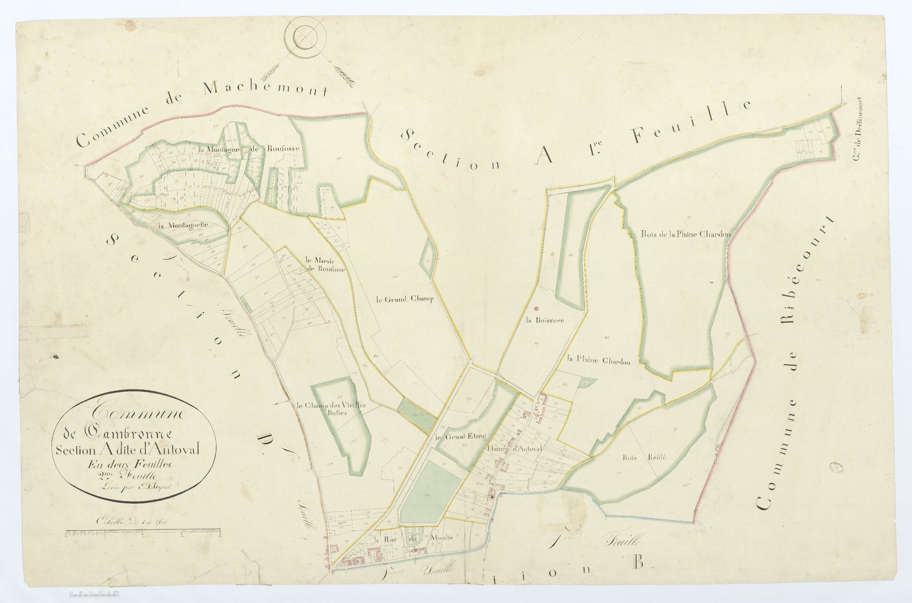 Cambronne-lès-Ribécourt - Cadastre napoléonien, section A2