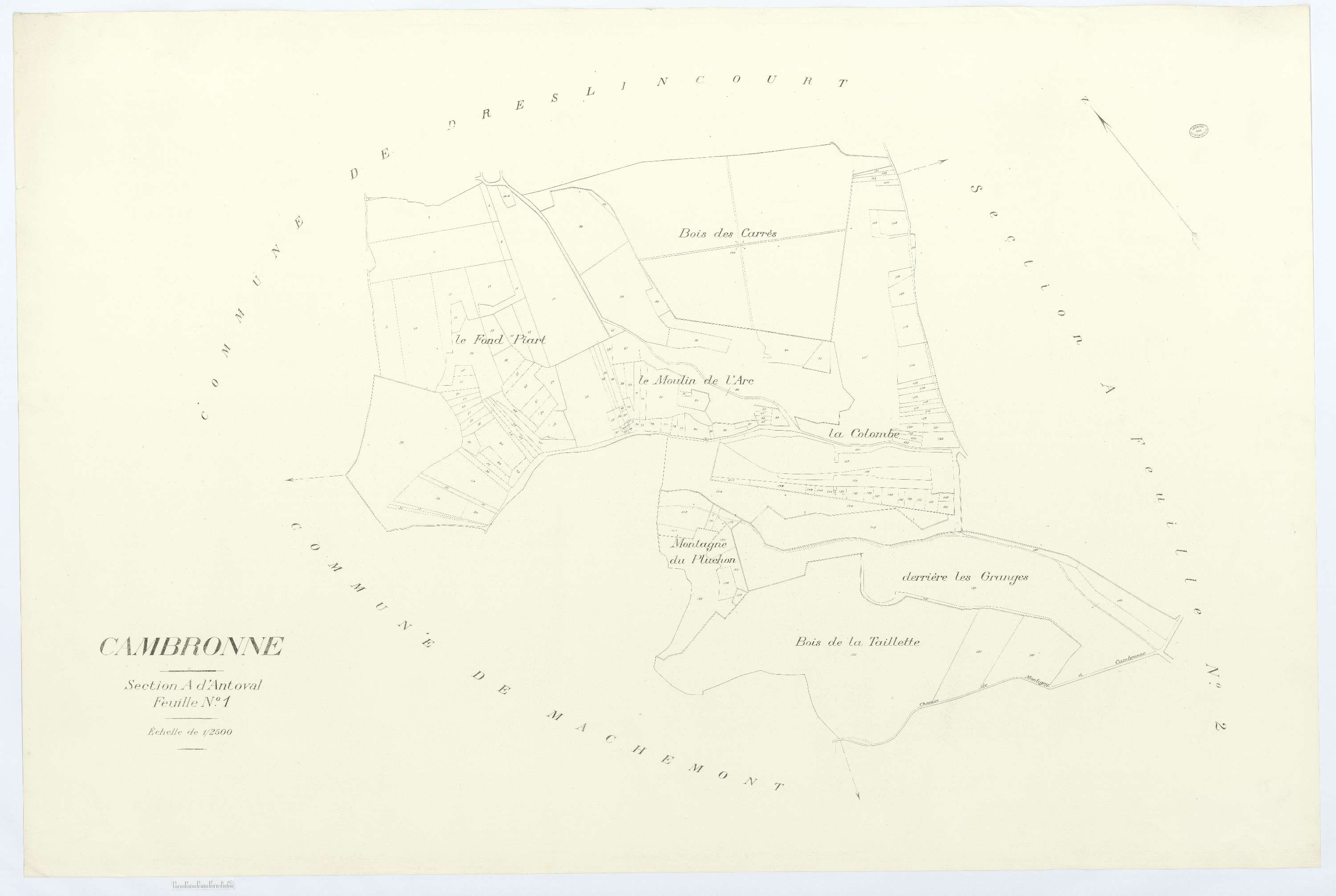 Cambronne-lès-Ribécourt - Cadastre napoléonien (copie), section A1