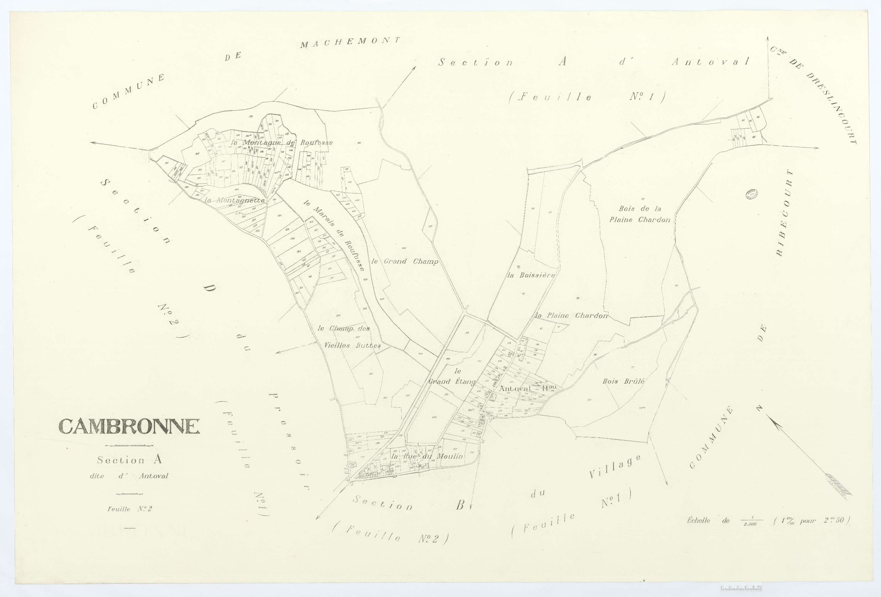 Cambronne-lès-Ribécourt - Cadastre napoléonien (copie), section A2