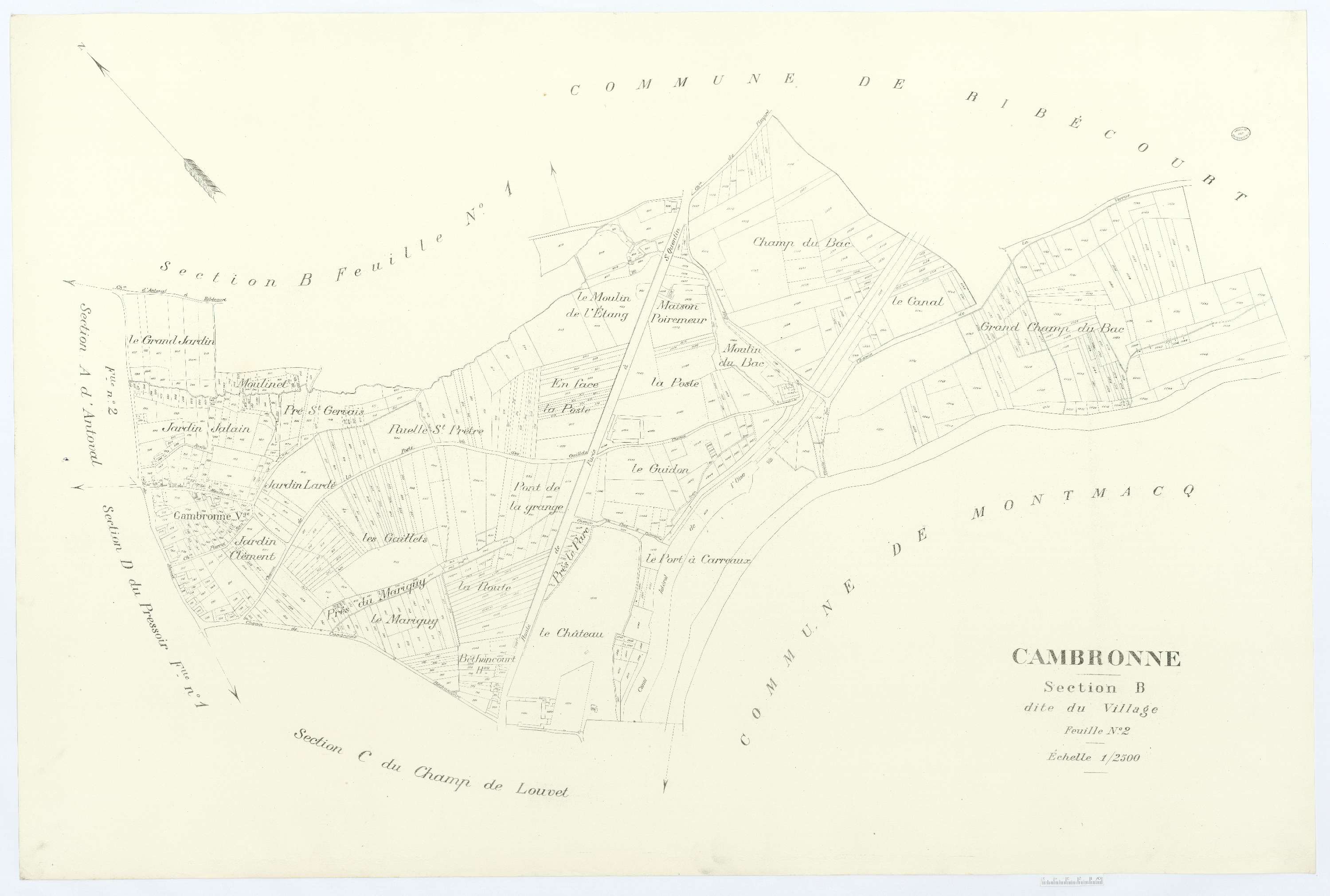 Cambronne-lès-Ribécourt - Cadastre napoléonien (copie), section B2