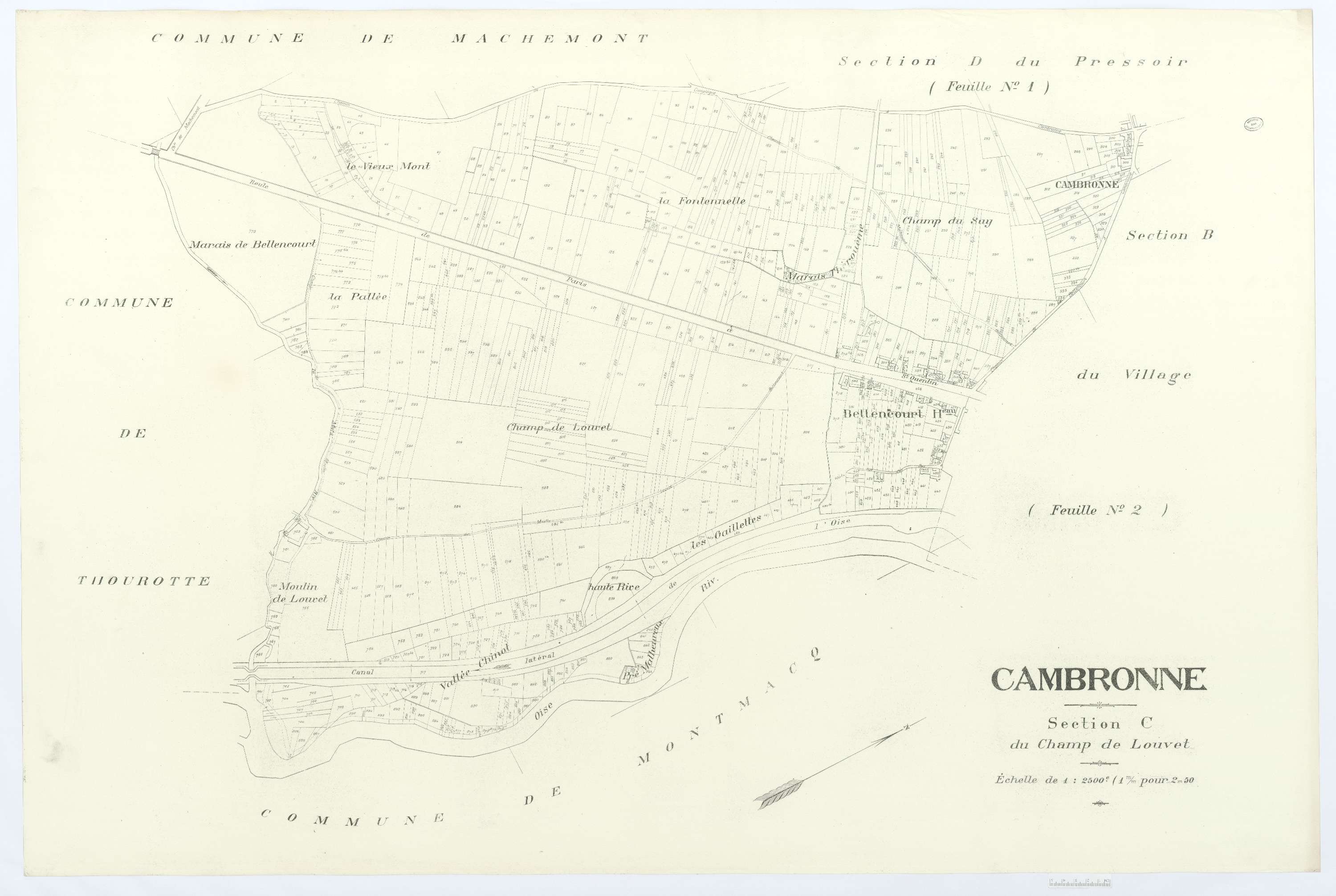 Cambronne-lès-Ribécourt - Cadastre napoléonien (copie), section C, feuille unique