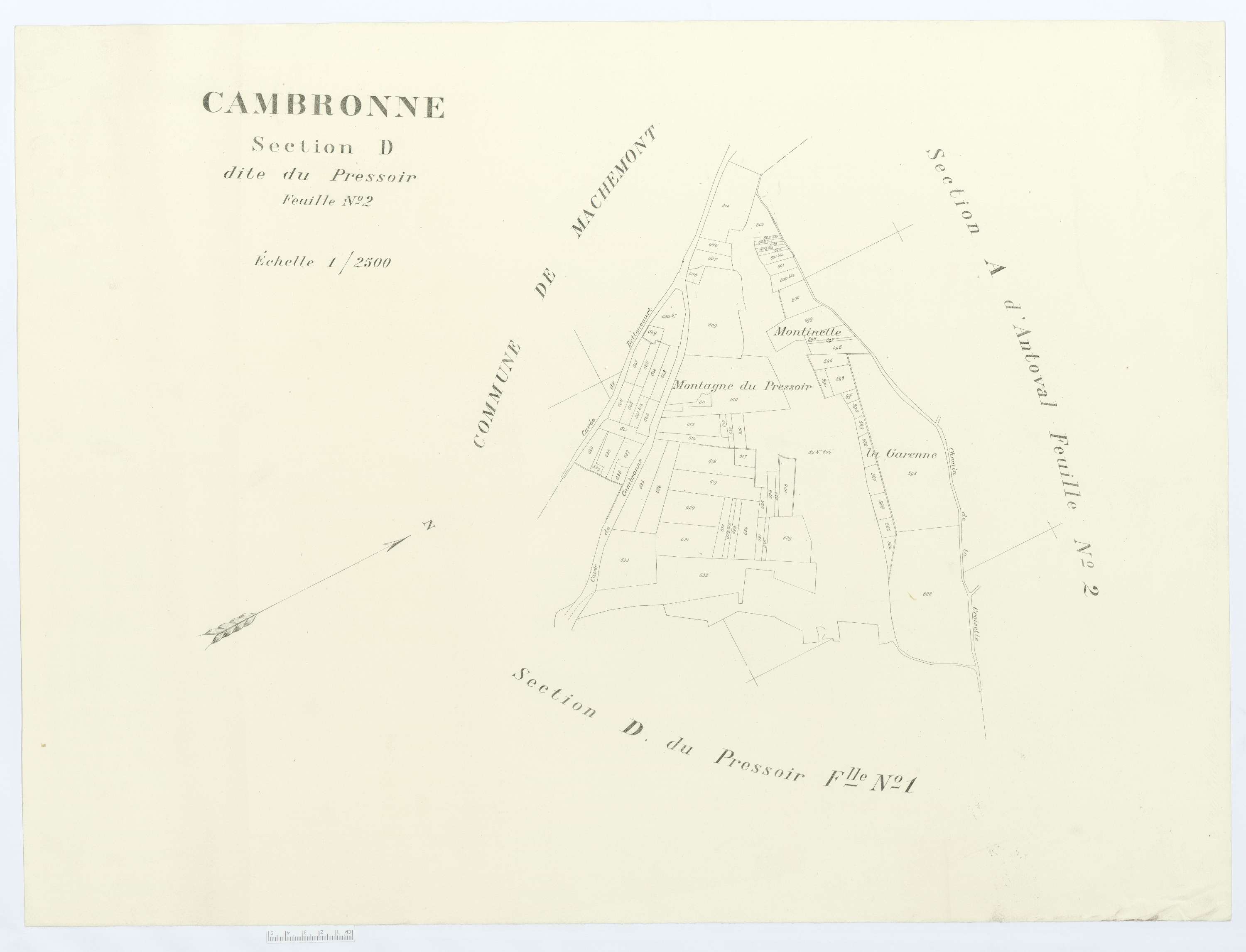 Cambronne-lès-Ribécourt - Cadastre napoléonien (copie), section D2