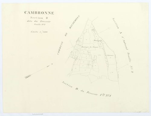 Cambronne-lès-Ribécourt - Cadastre napoléonien (copie), section D2