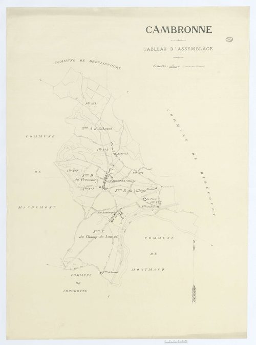 Cambronne-lès-Ribécourt - Cadastre napoléonien (copie), tableau d'assemblage
