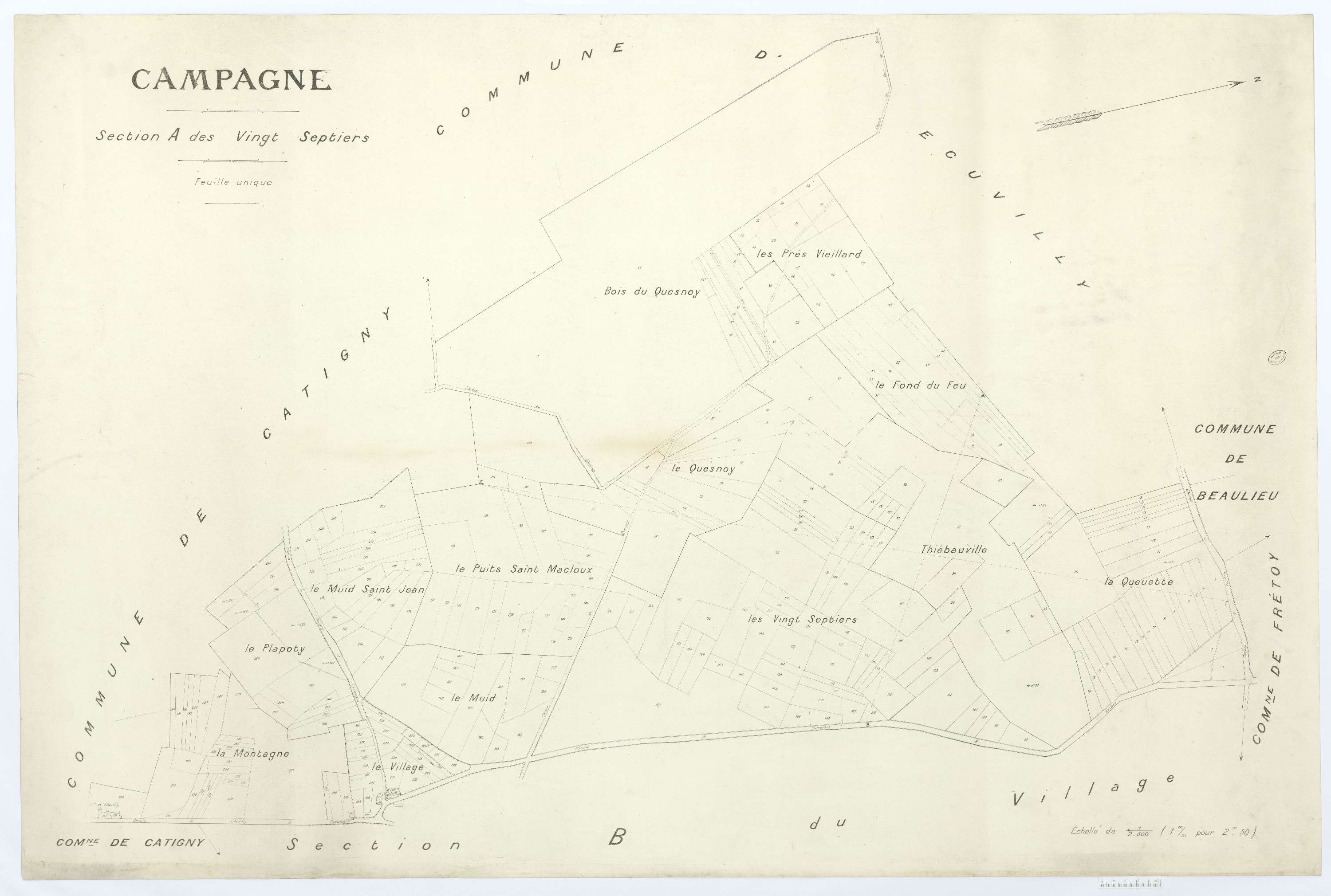 Campagne - Cadastre napoléonien (copie), section A, feuille unique