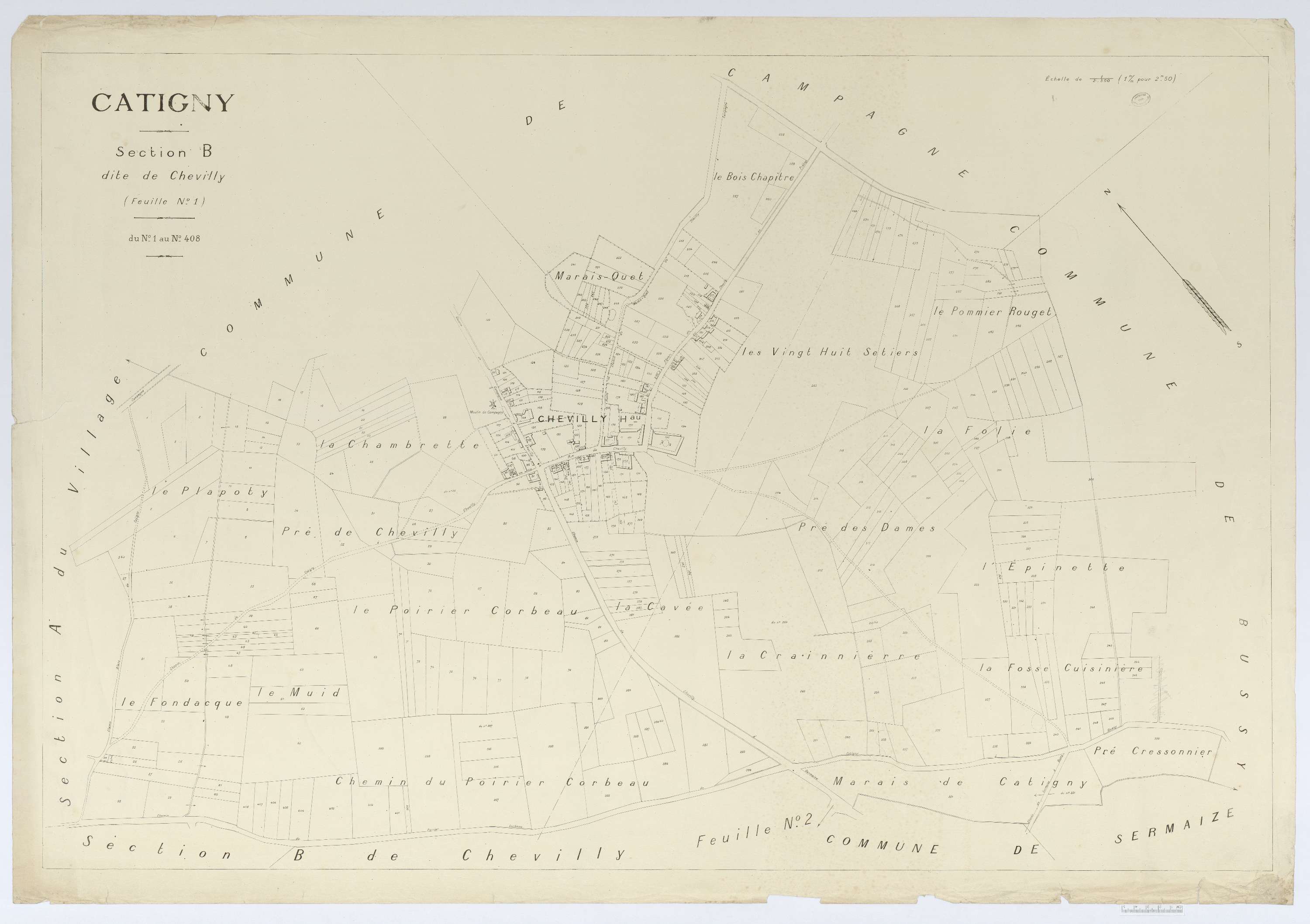 Catigny - Cadastre napoléonien (copie), section B1