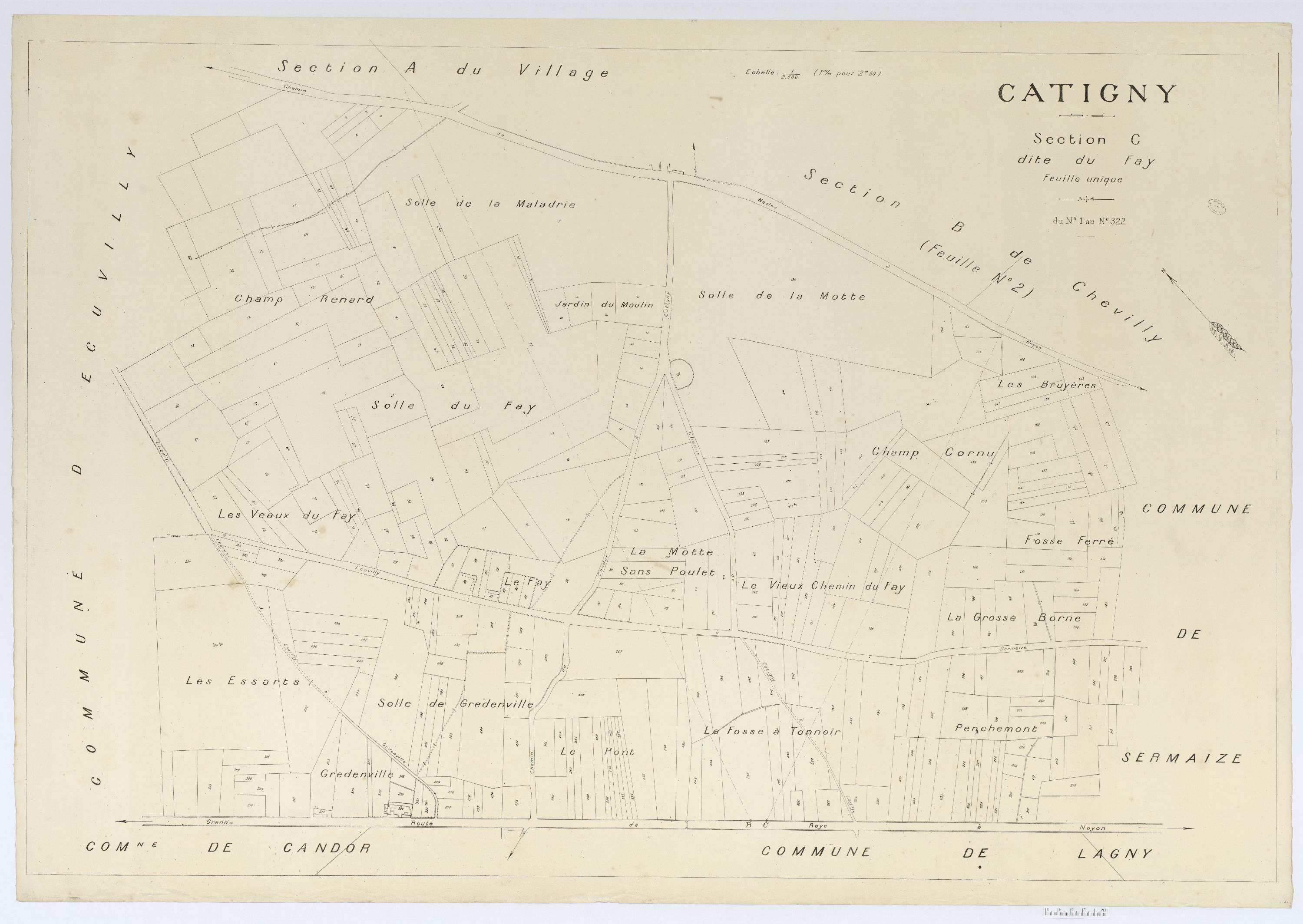 Catigny - Cadastre napoléonien (copie), section C, feuille unique