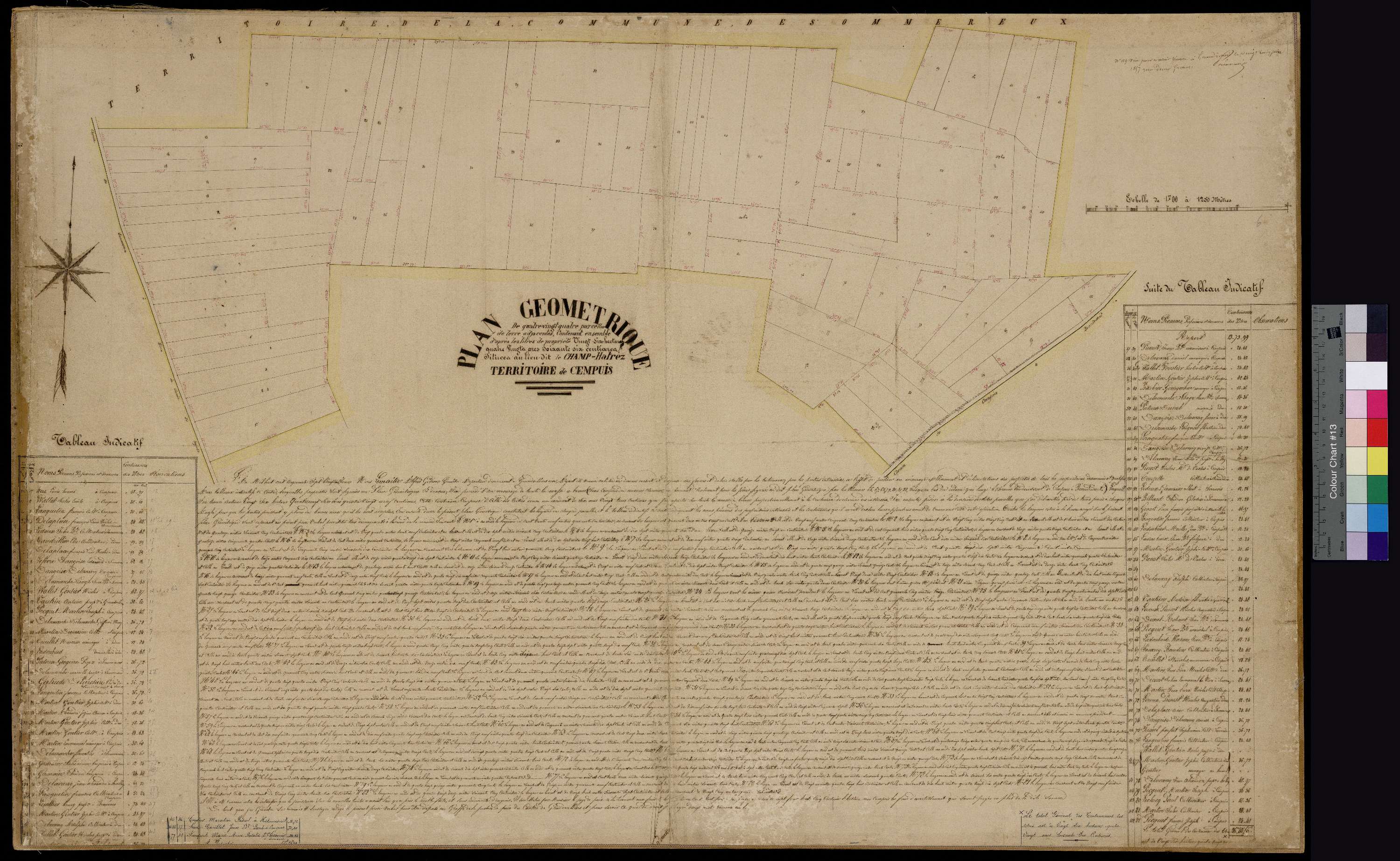 Cempuis - Cadastre napoléonien, plan géométrique, lieu-dit le Champ Hatrez