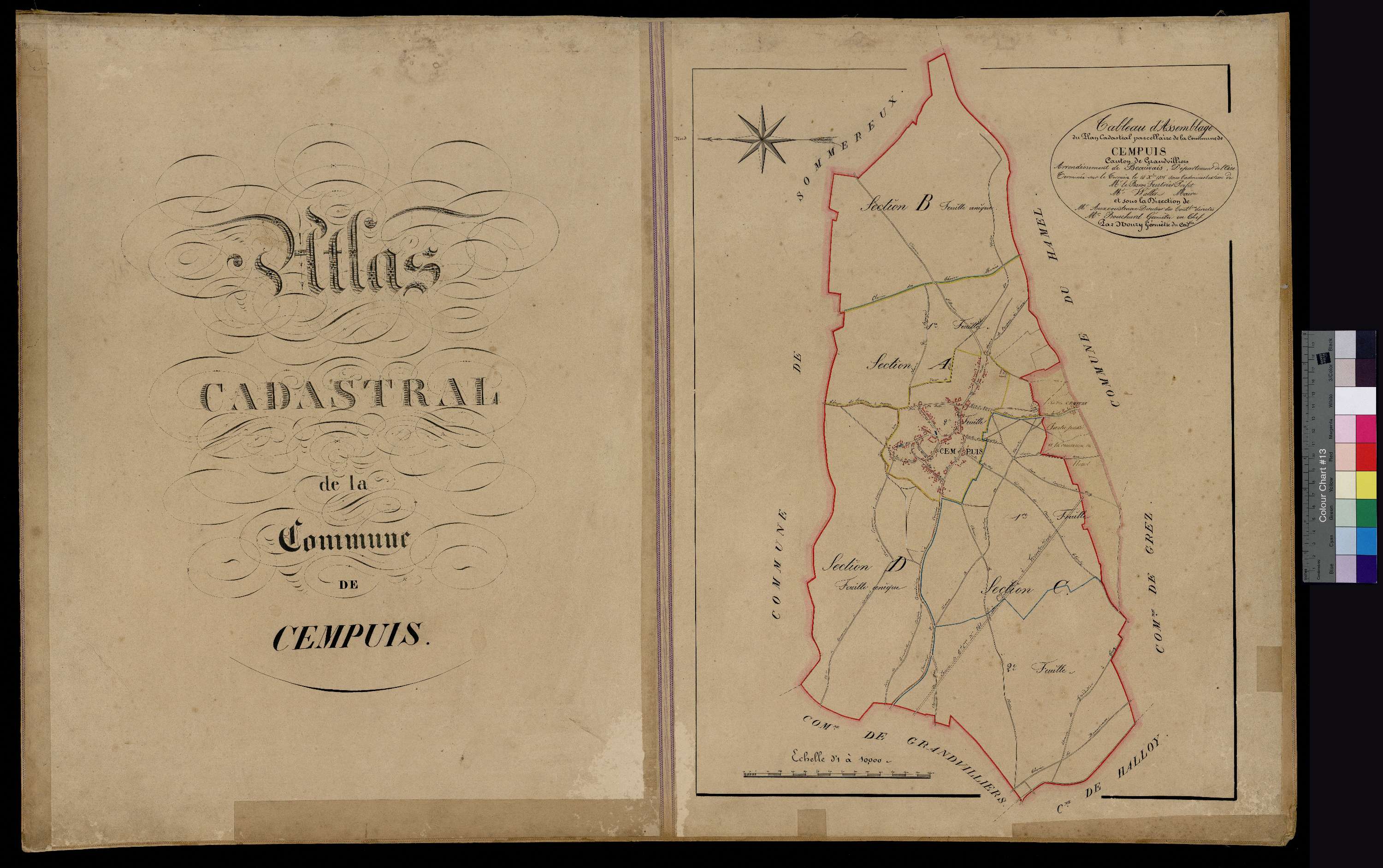 Cempuis - Cadastre napoléonien, tableau d'assemblage