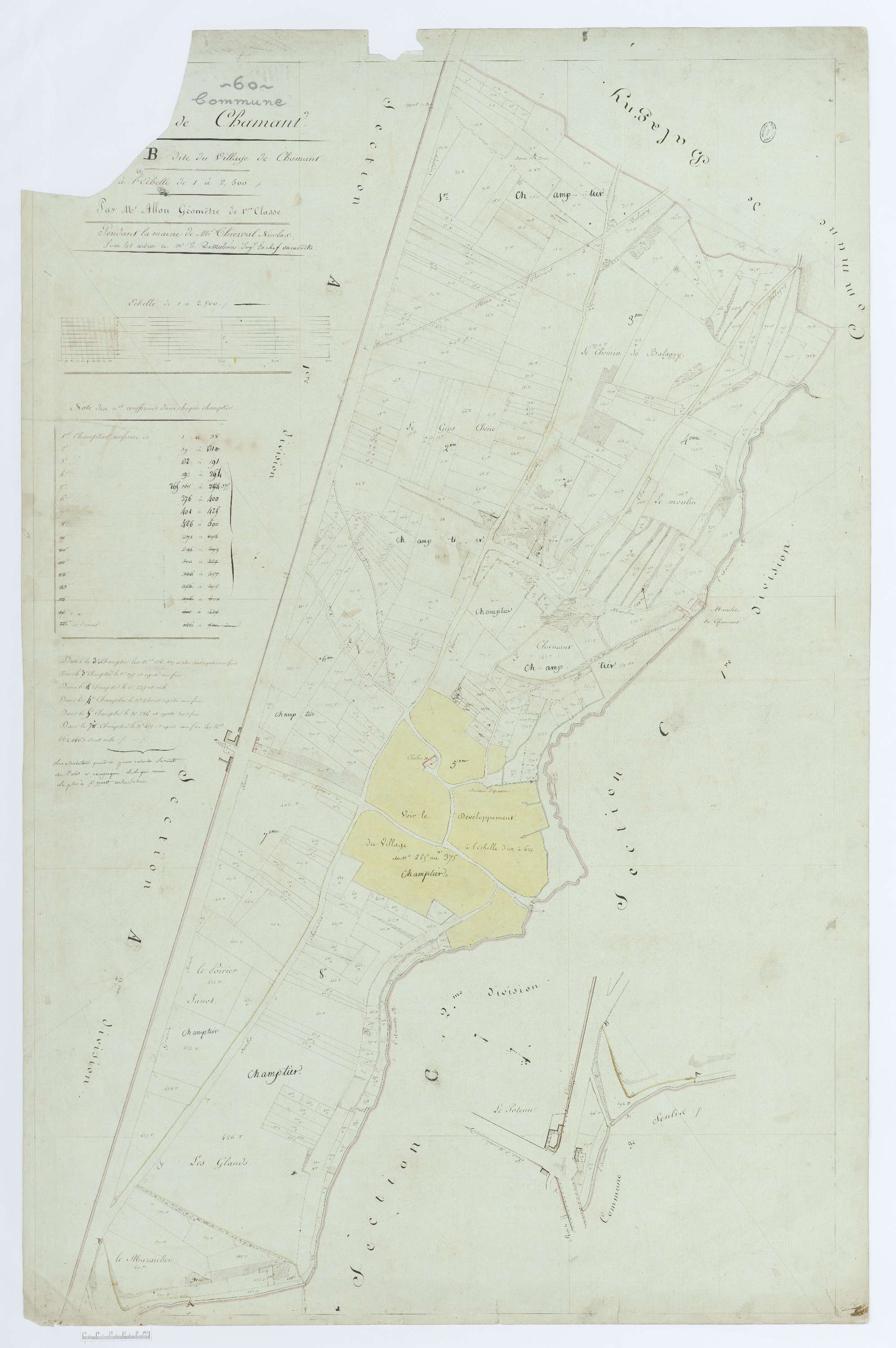 Chamant - Cadastre napoléonien (copie), section B, feuille unique