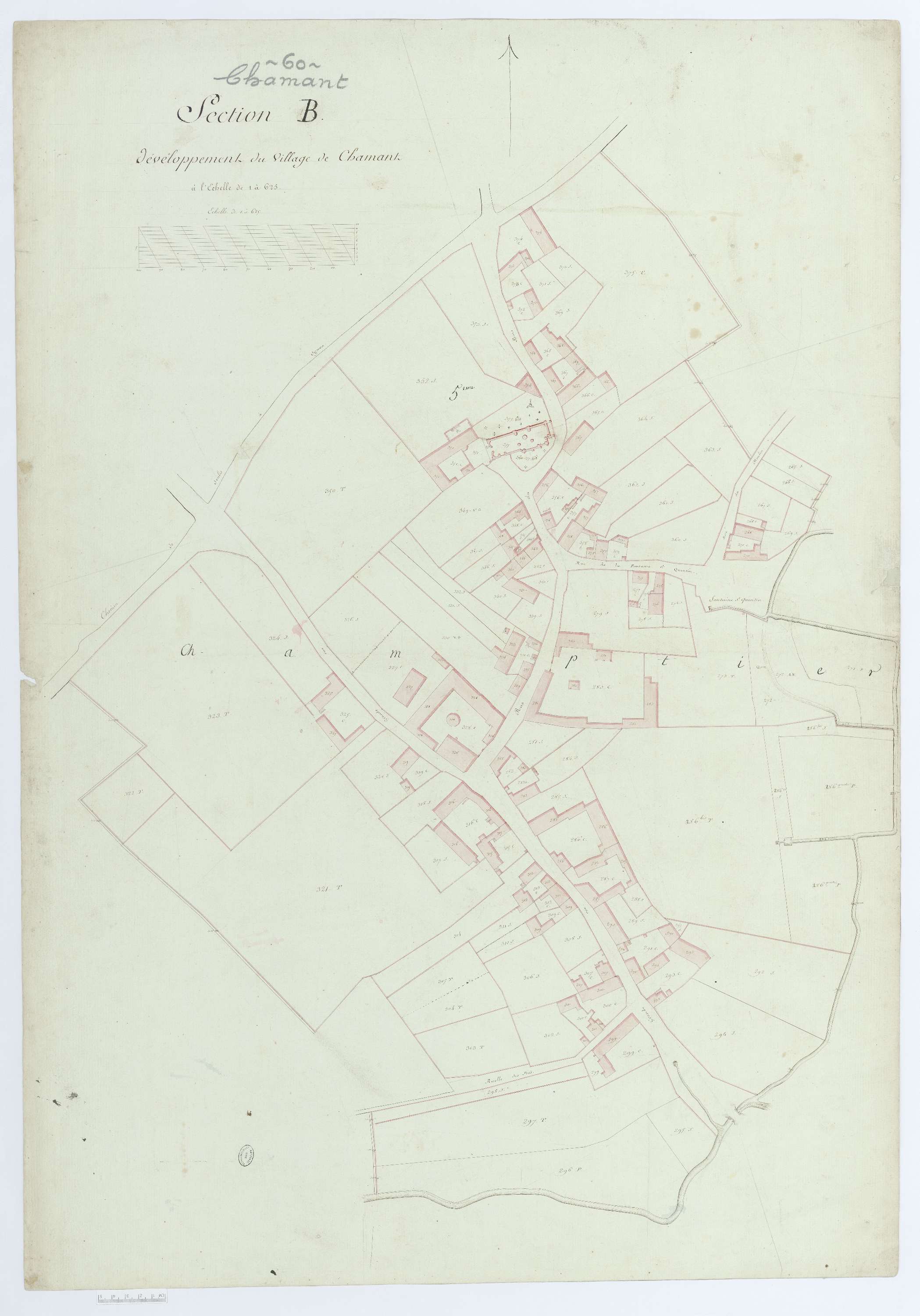 Chamant - Cadastre napoléonien (copie), développement de la section B