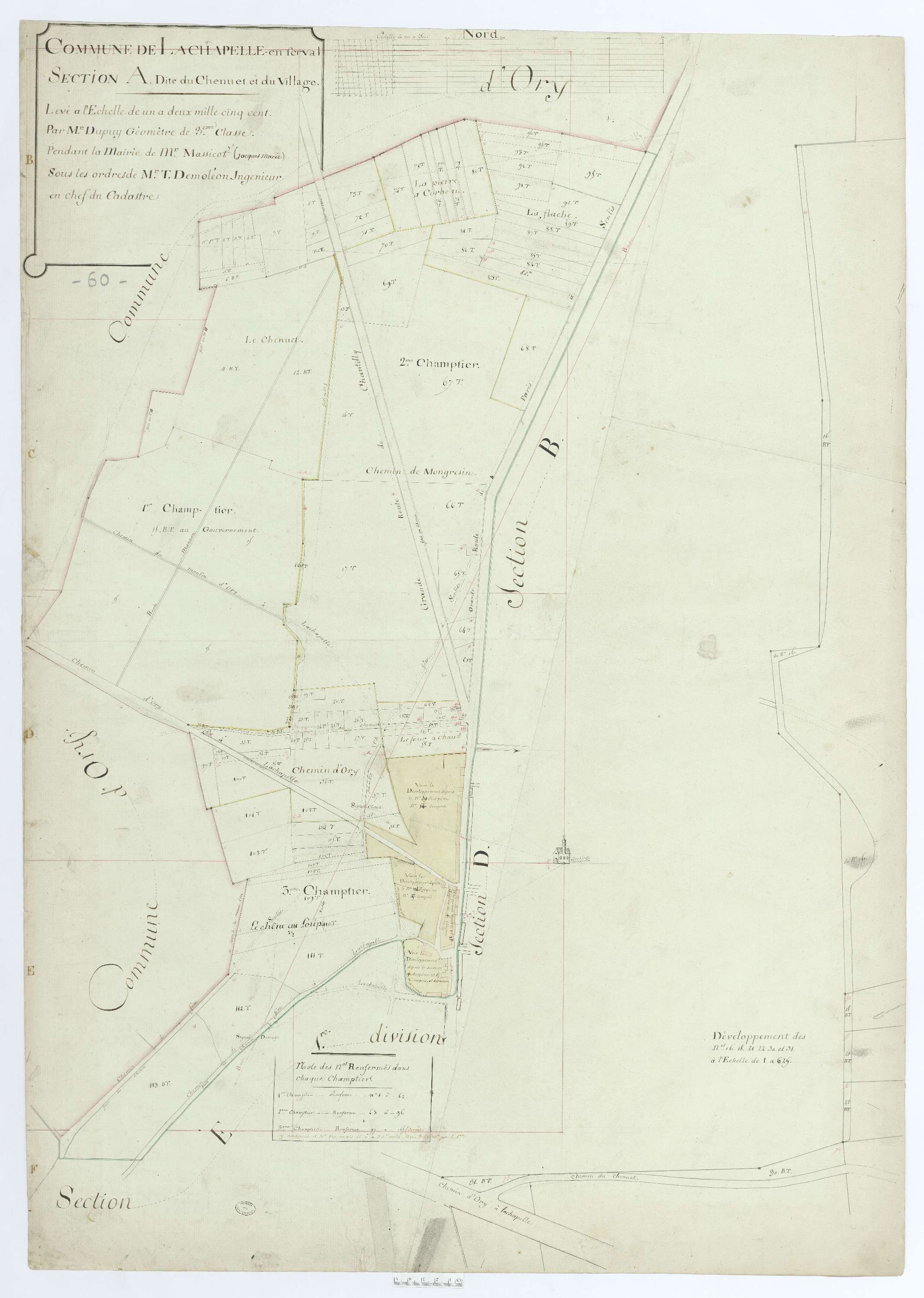 La Chapelle-en-Serval - Cadastre napoléonien, section A, feuille unique