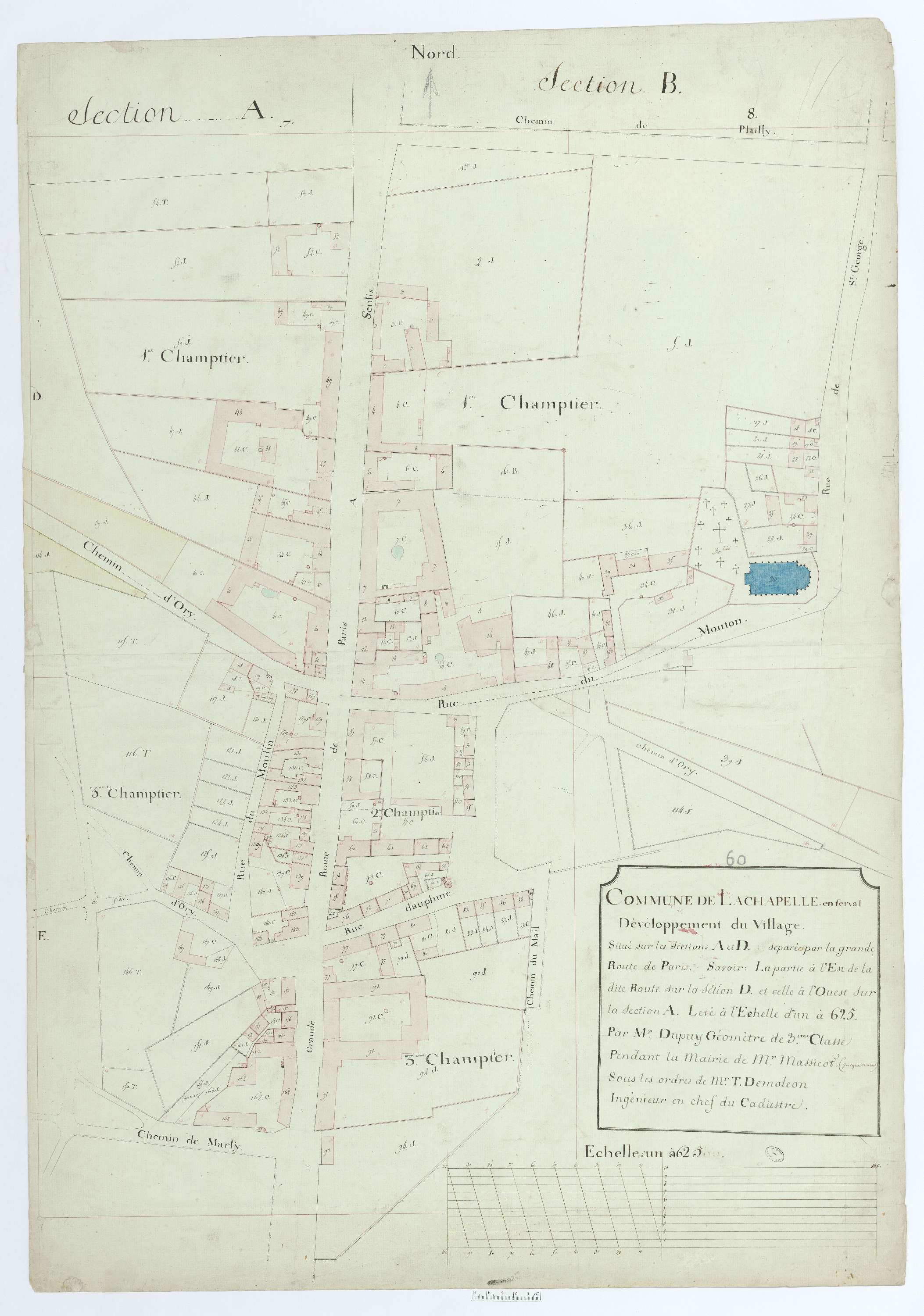 La Chapelle-en-Serval - Cadastre napoléonien, développement des sections A et D