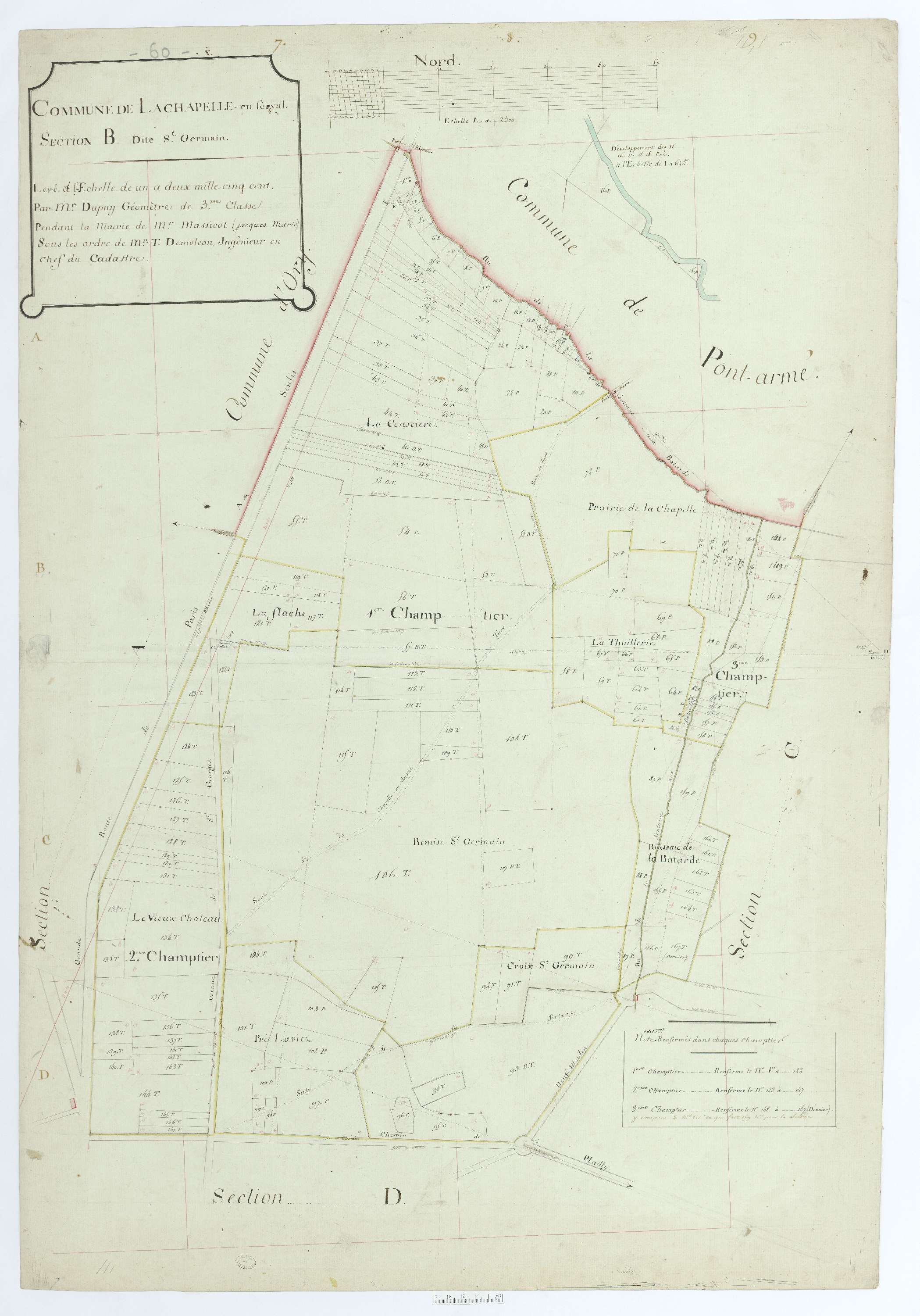 La Chapelle-en-Serval - Cadastre napoléonien, section B, feuille unique