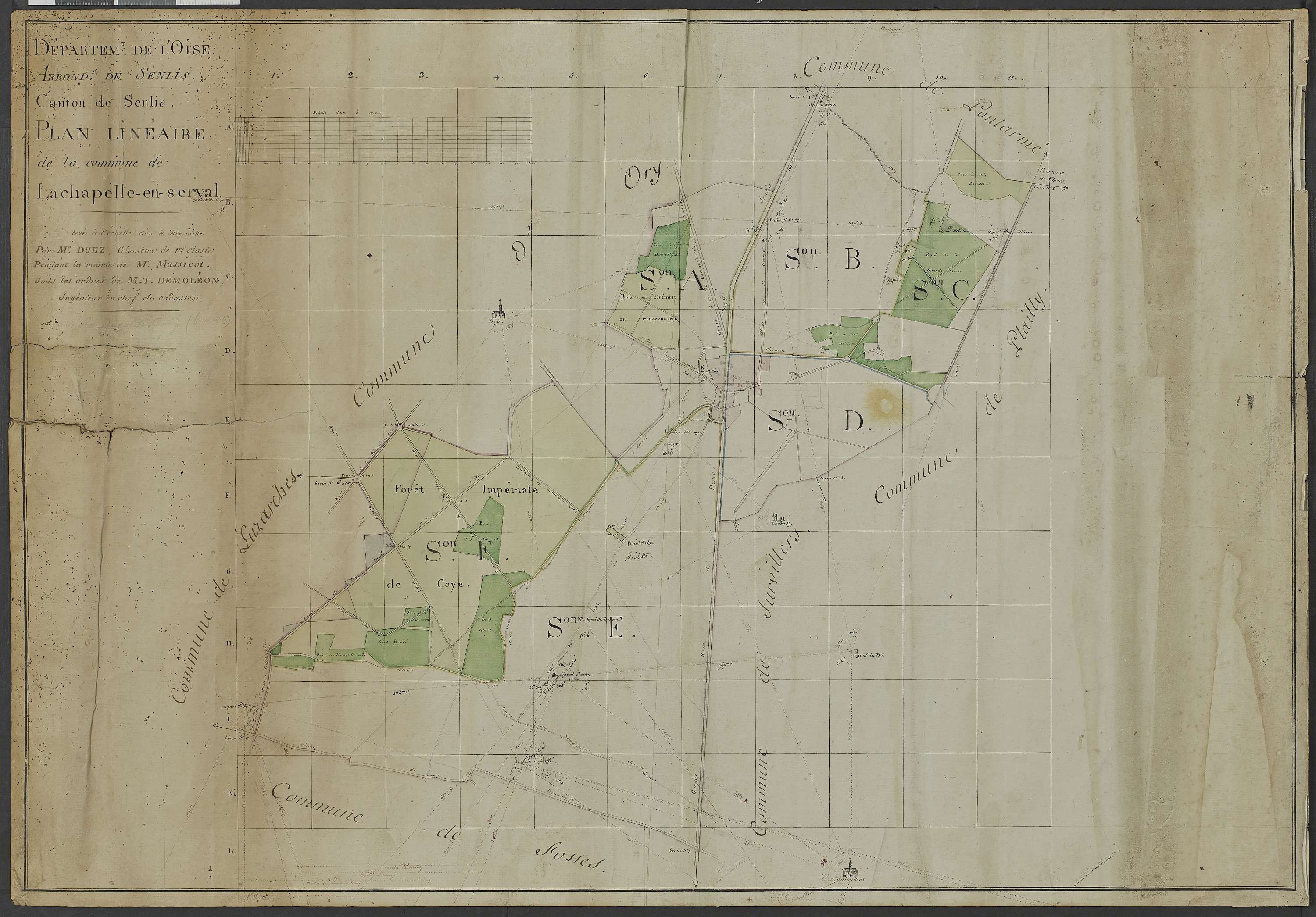 La Chapelle-en-Serval - Cadastre napoléonien, tableau d'assemblage