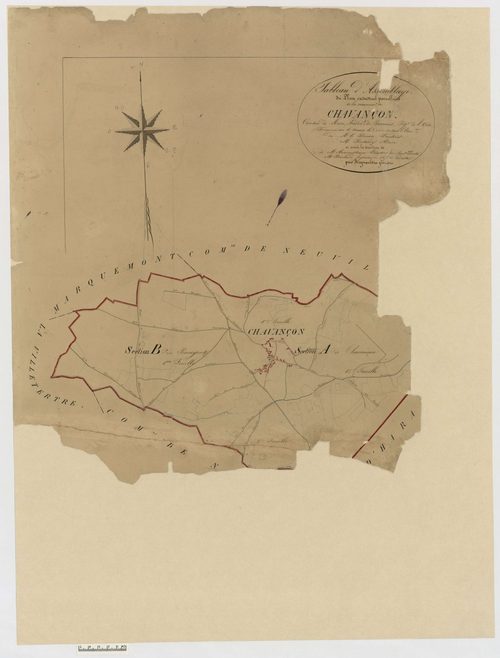 Chavençon - Cadastre napoléonien, tableau d'assemblage