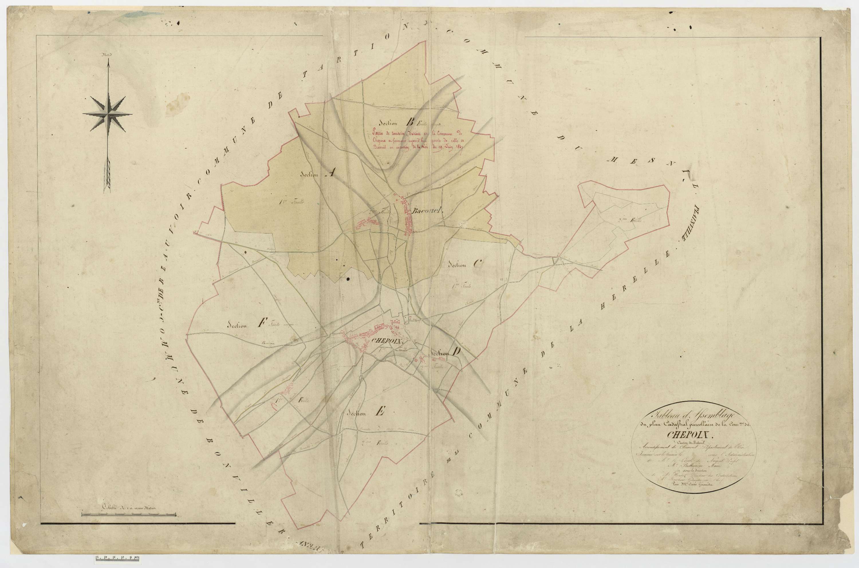 Chepoix - Cadastre napoléonien, tableau d'assemblage
