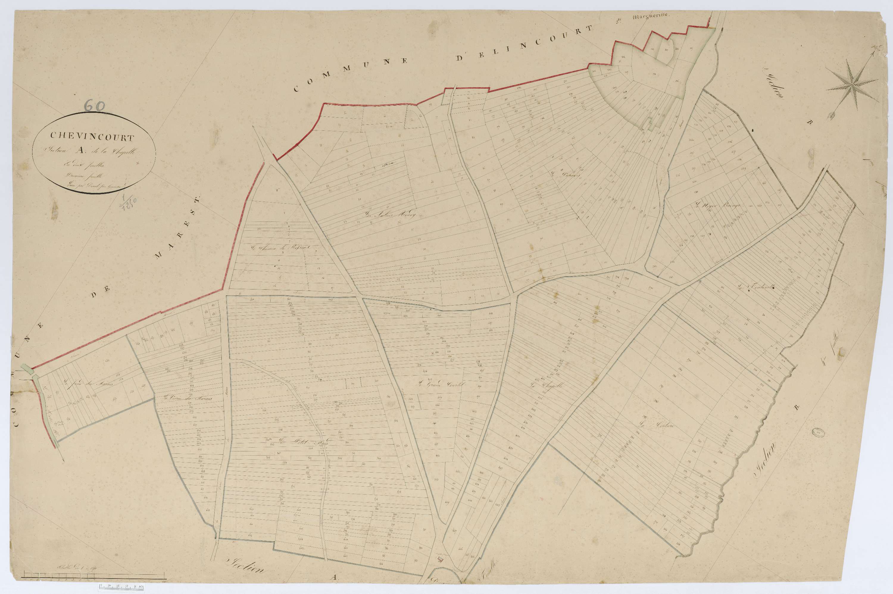 Chevincourt - Cadastre napoléonien, section A1