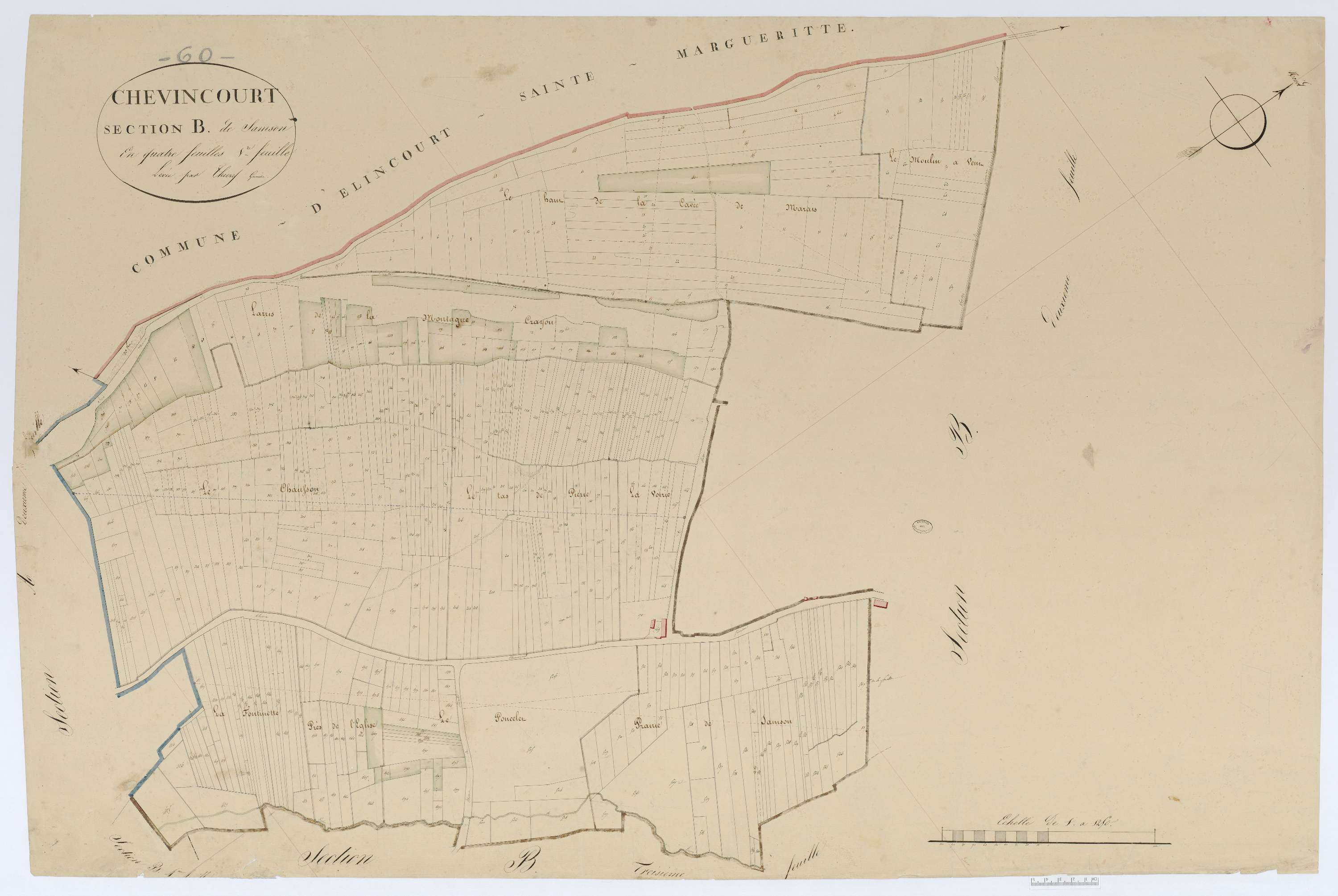 Chevincourt - Cadastre napoléonien, section B1