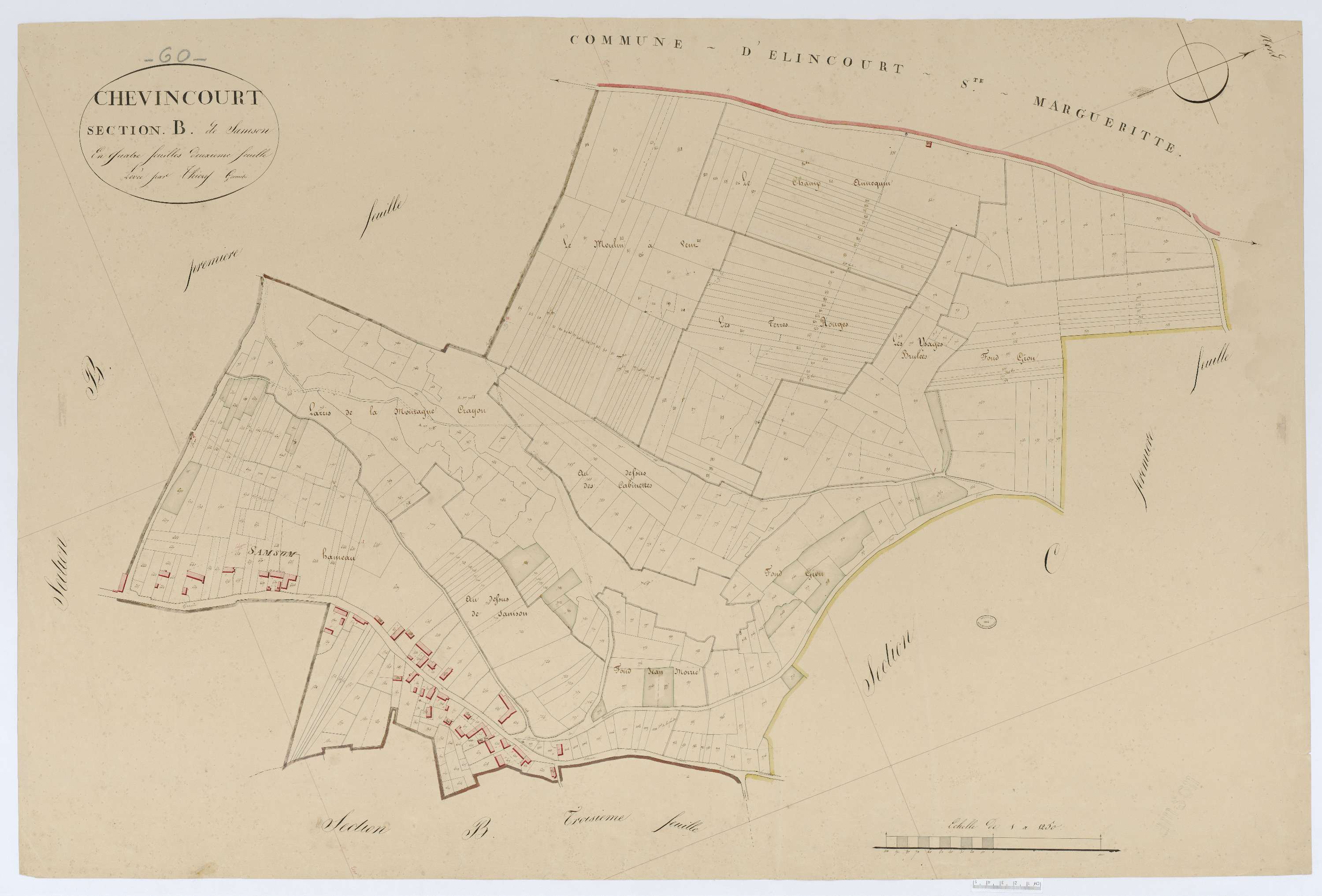 Chevincourt - Cadastre napoléonien, section B2