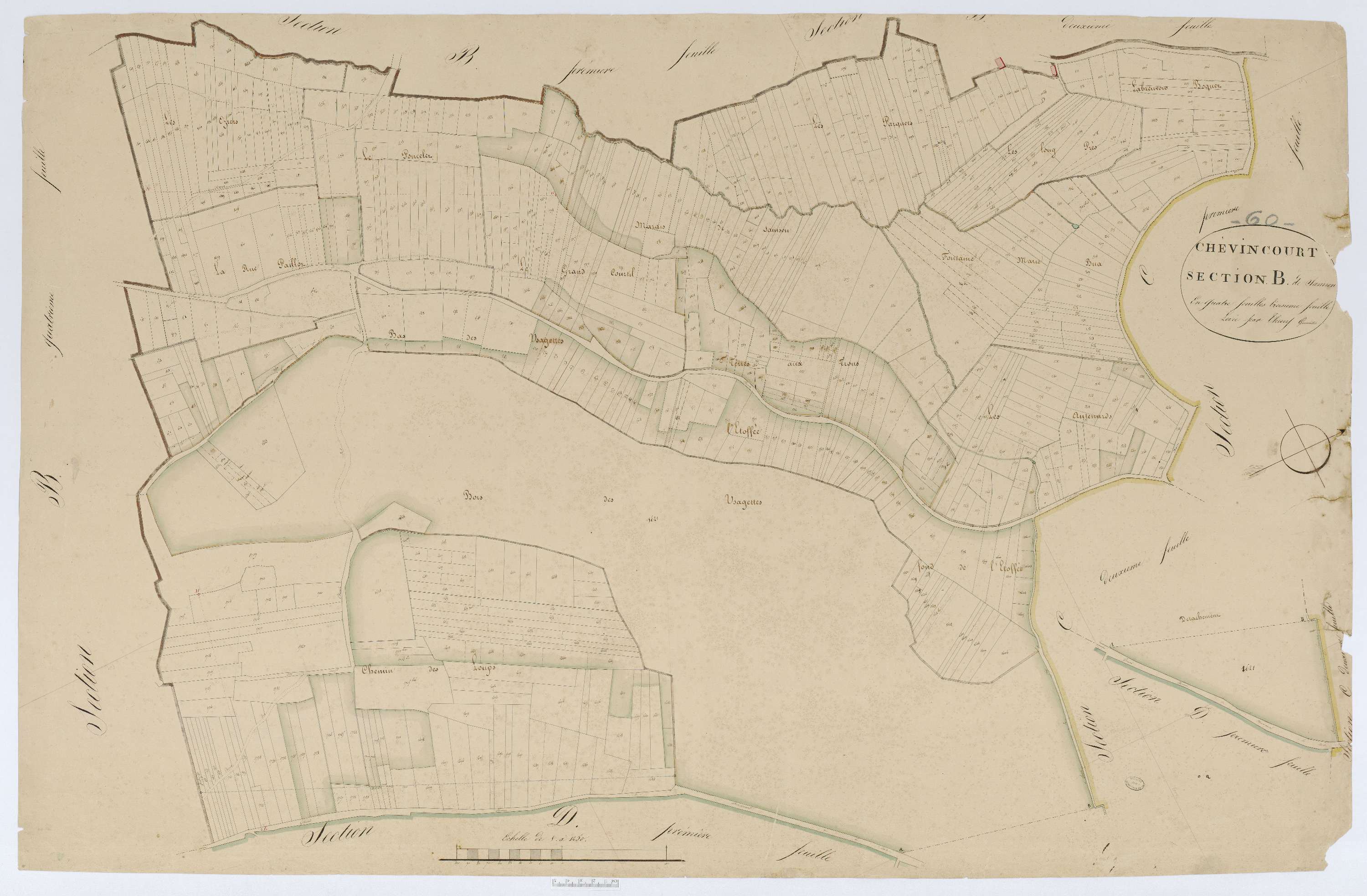Chevincourt - Cadastre napoléonien, section B3