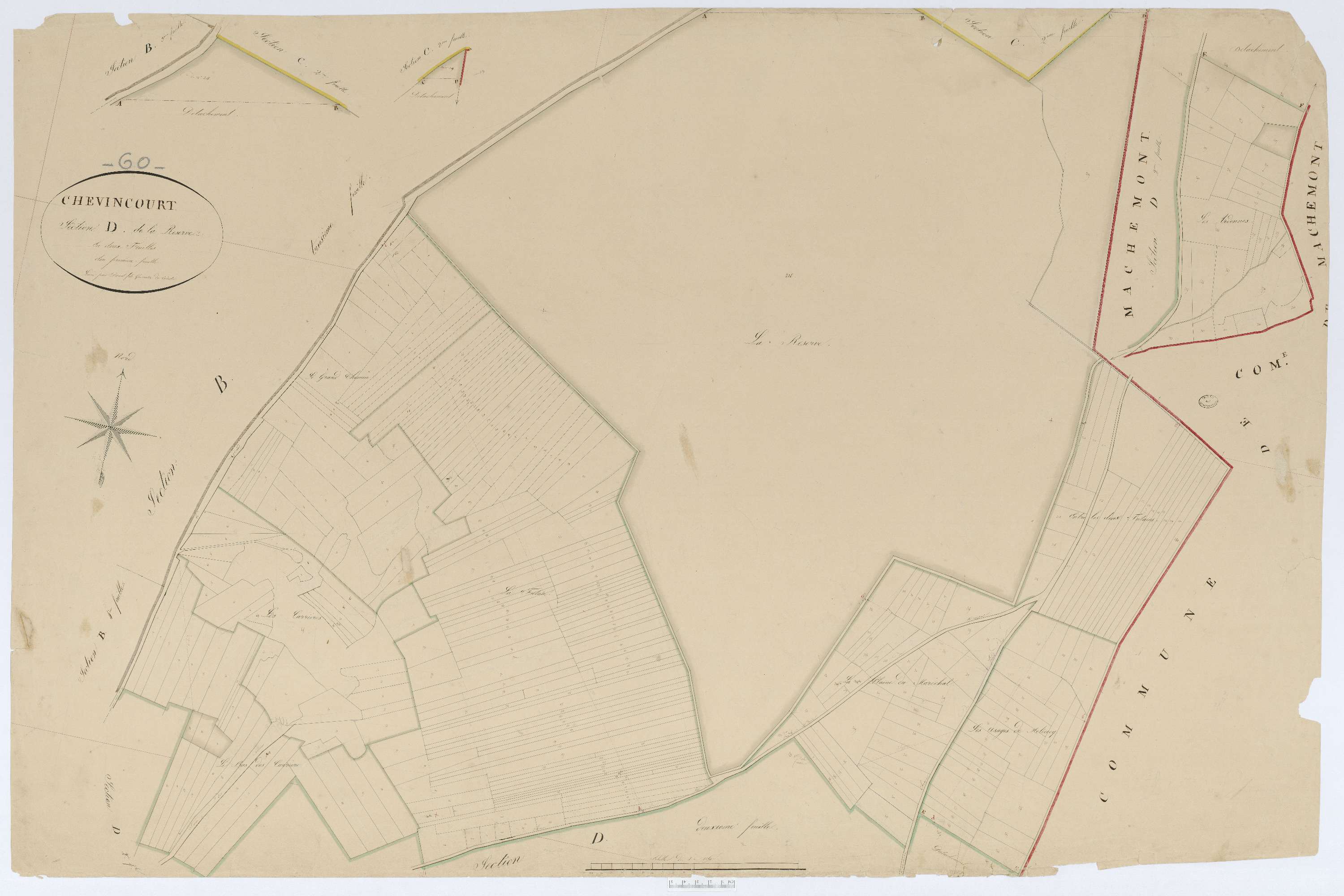 Chevincourt - Cadastre napoléonien, section D1