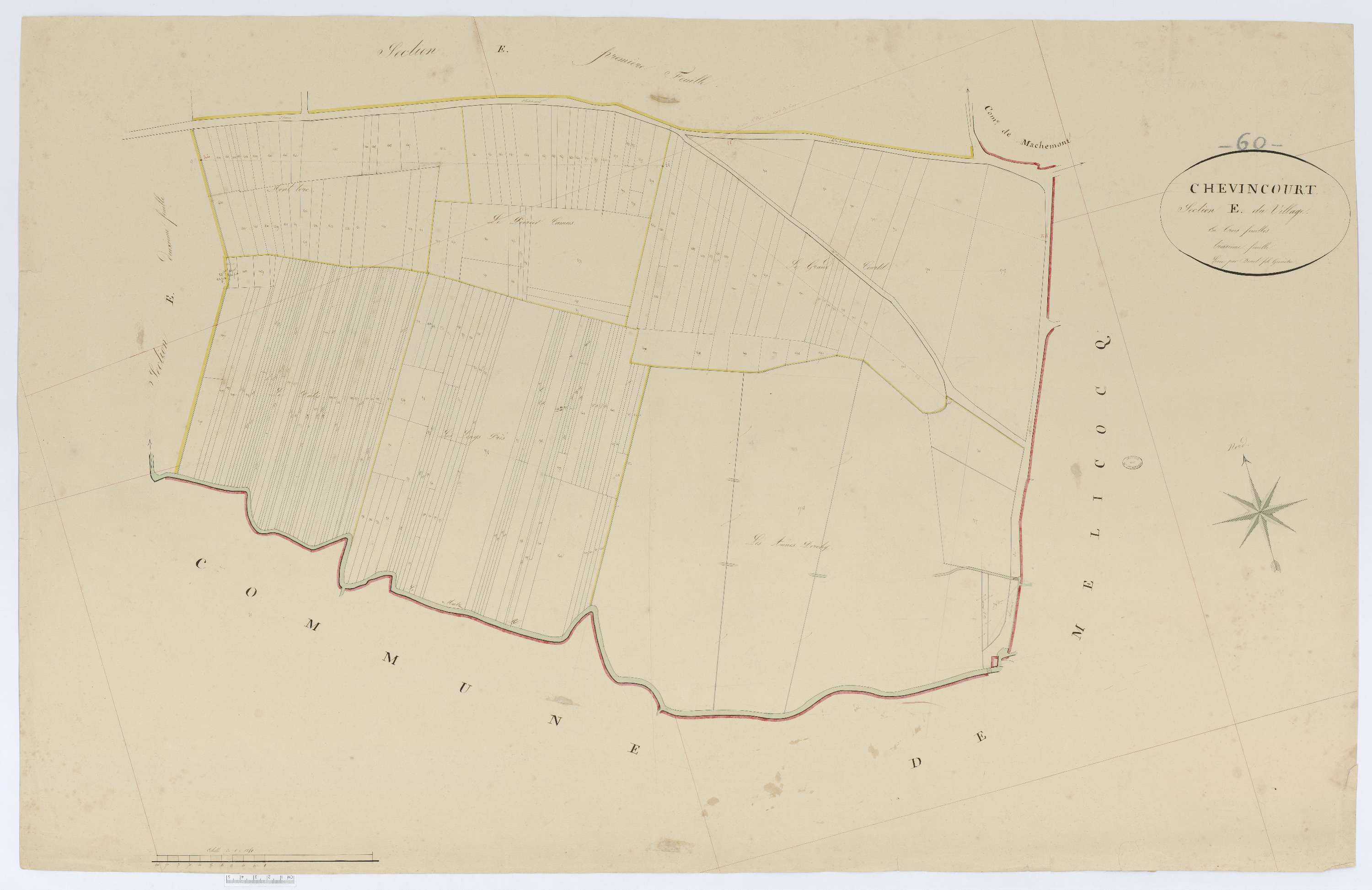 Chevincourt - Cadastre napoléonien, section E3