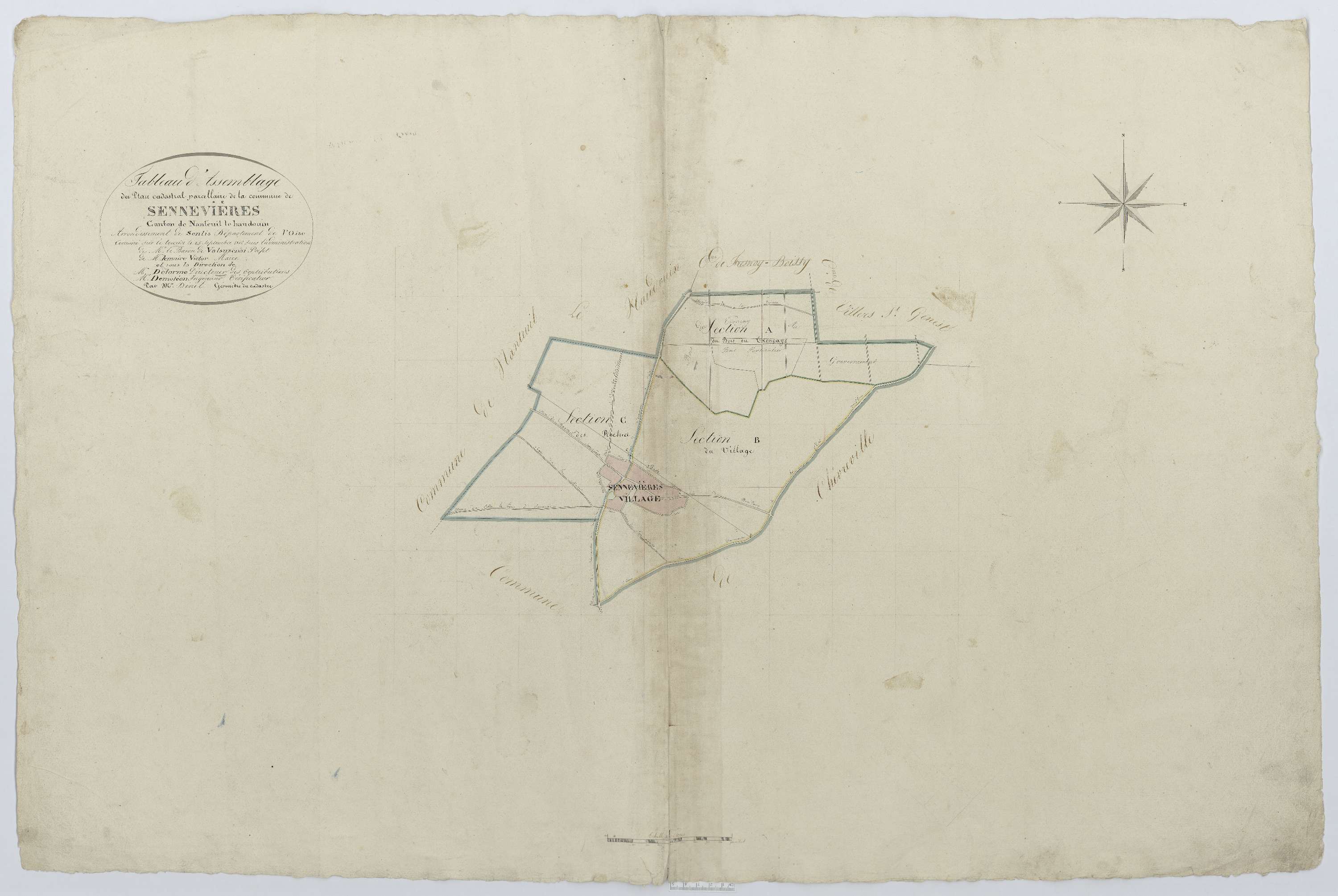 Chèvreville - Cadastre napoléonien, tableau d'assemblage de Sennevières