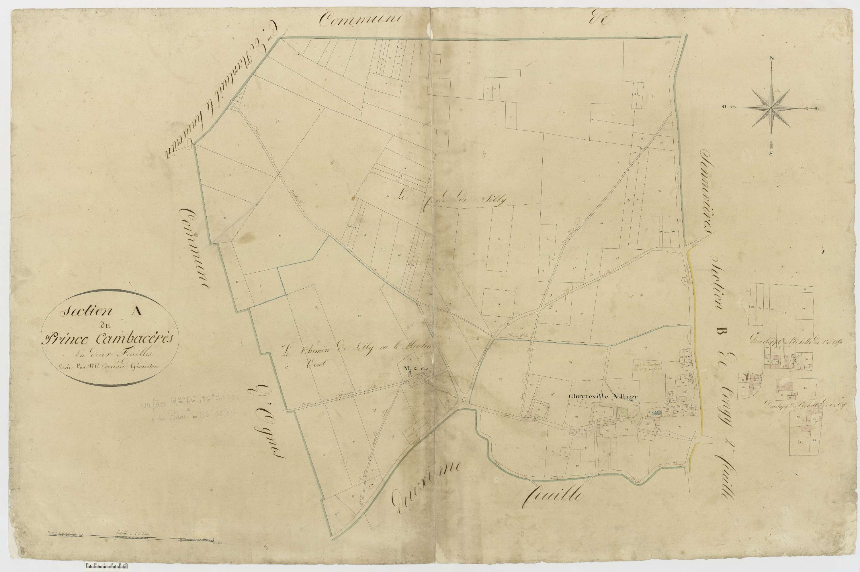 Chèvreville - Cadastre napoléonien, section A1