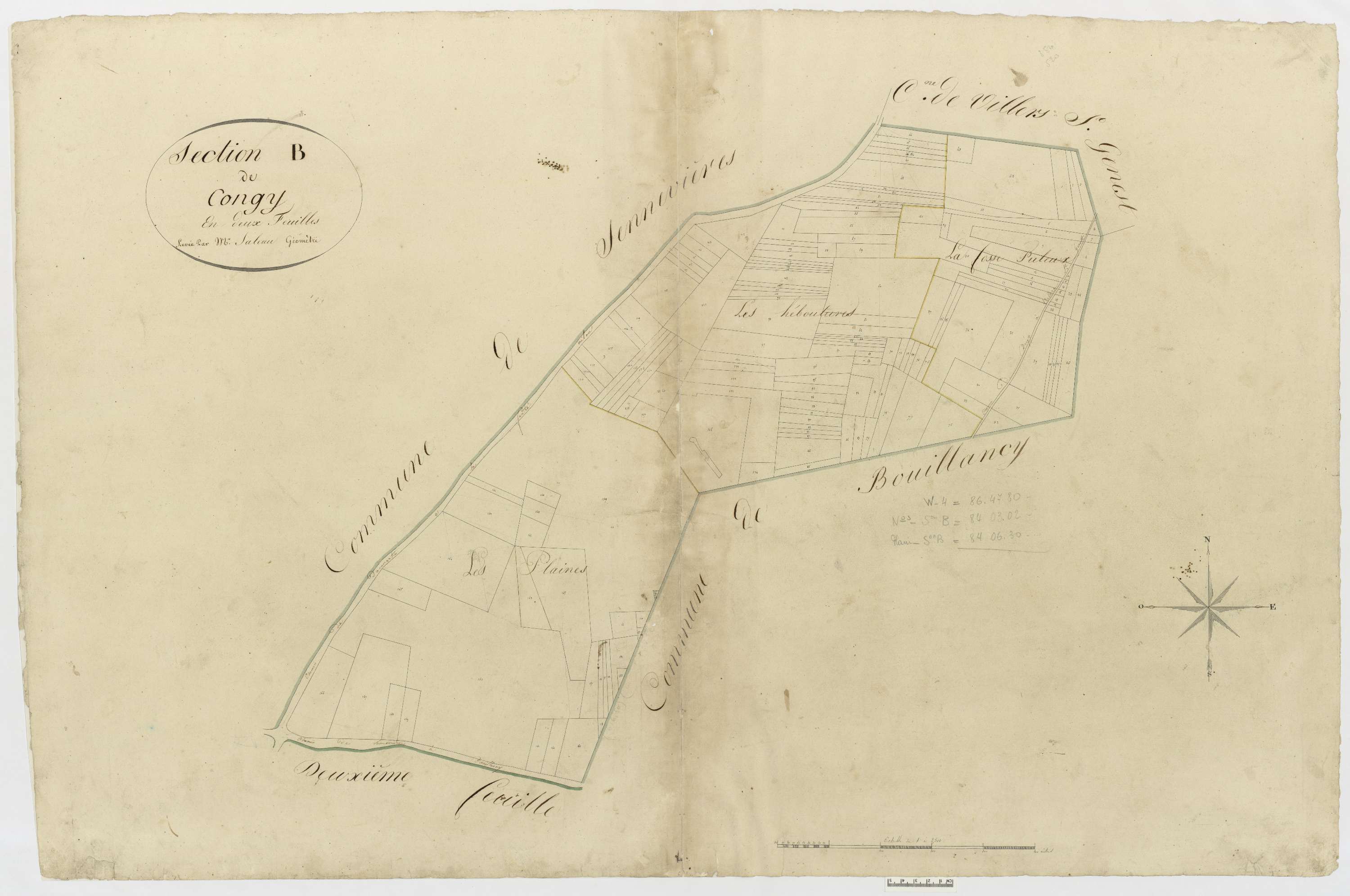 Chèvreville - Cadastre napoléonien, section B1